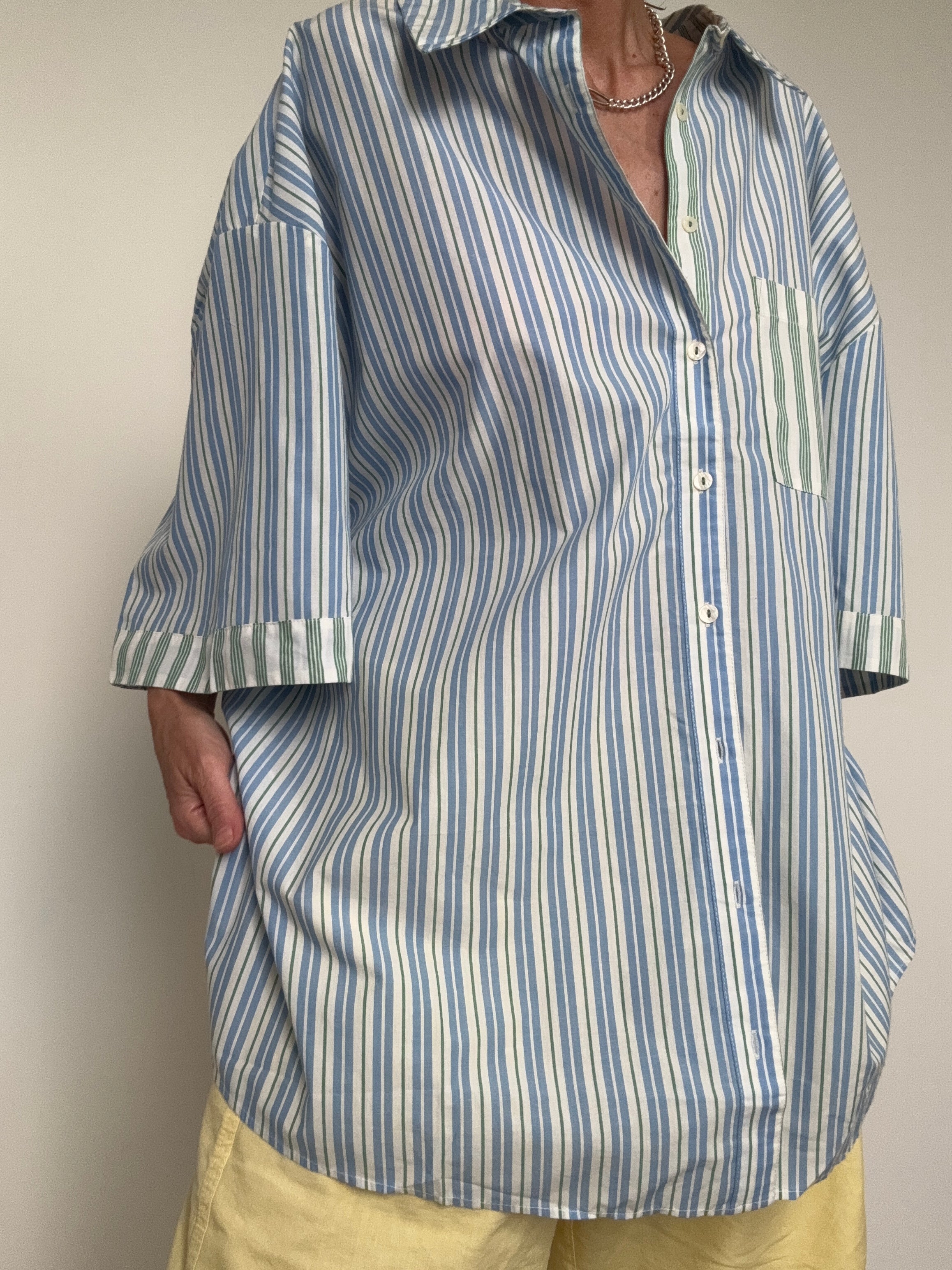 Anthropologie Tops Multi Stripe Cotton Shirt