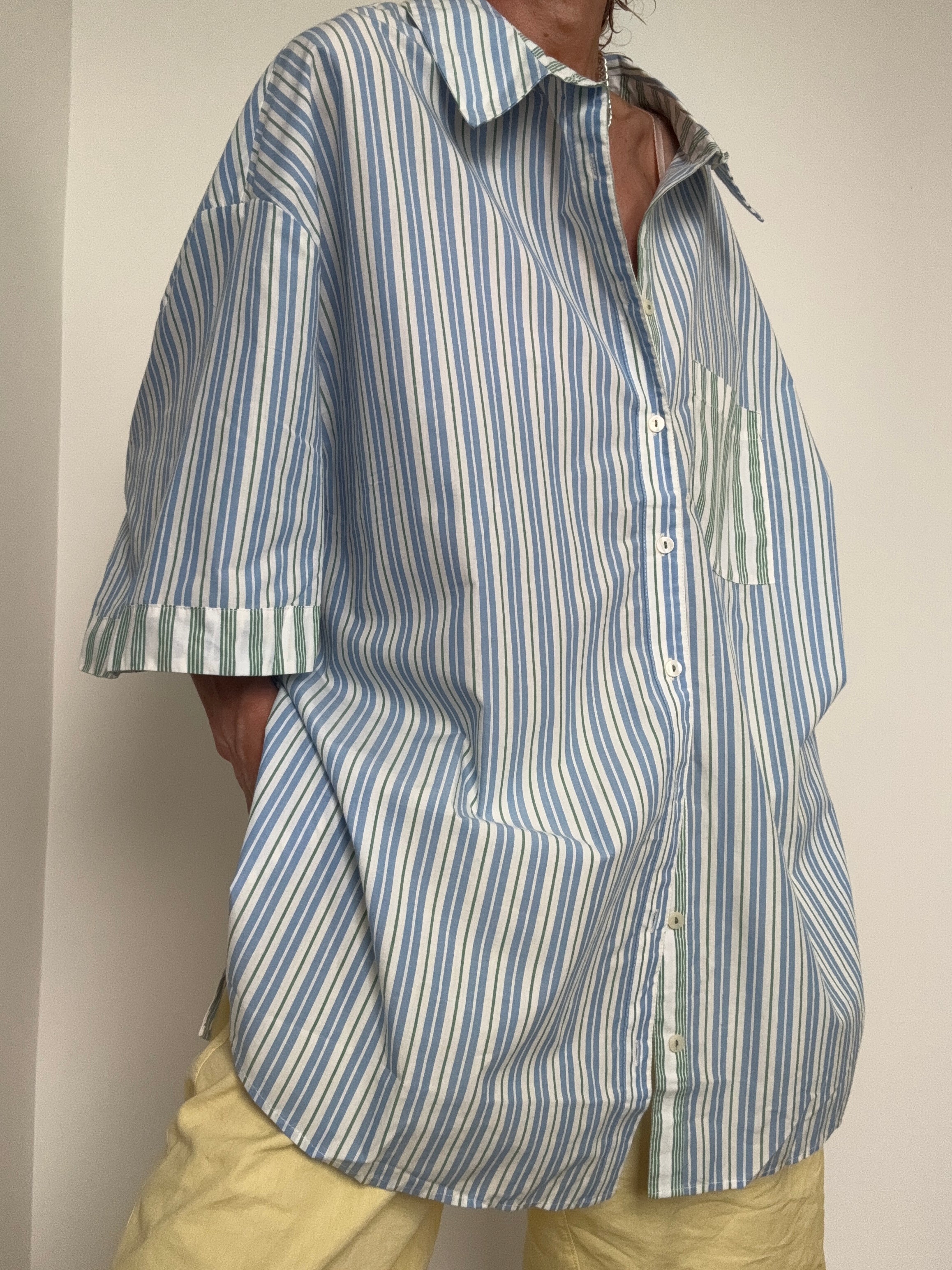 Anthropologie Tops Multi Stripe Cotton Shirt