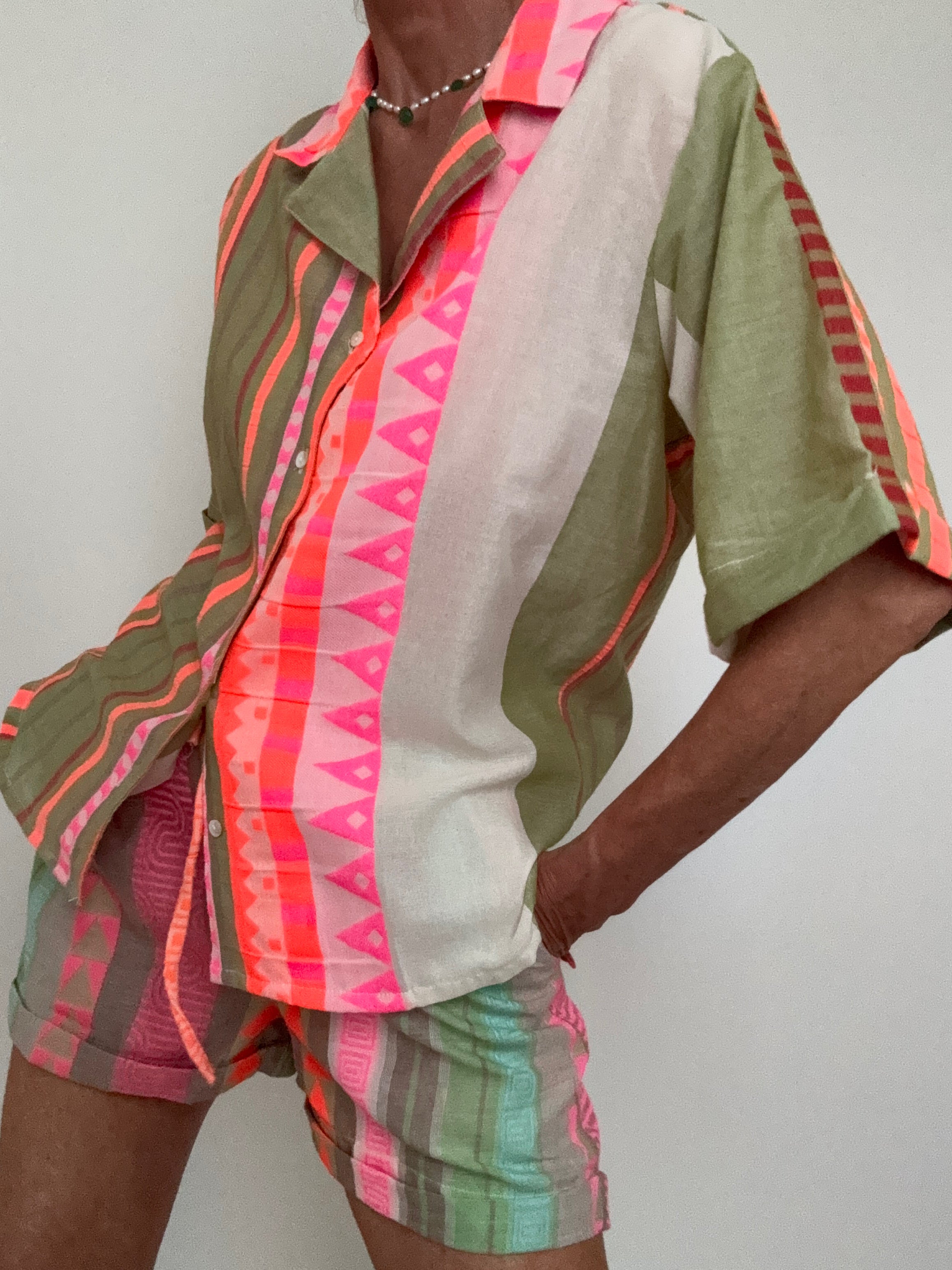 Shorts & Shirt Set Fluro & Green | Tops