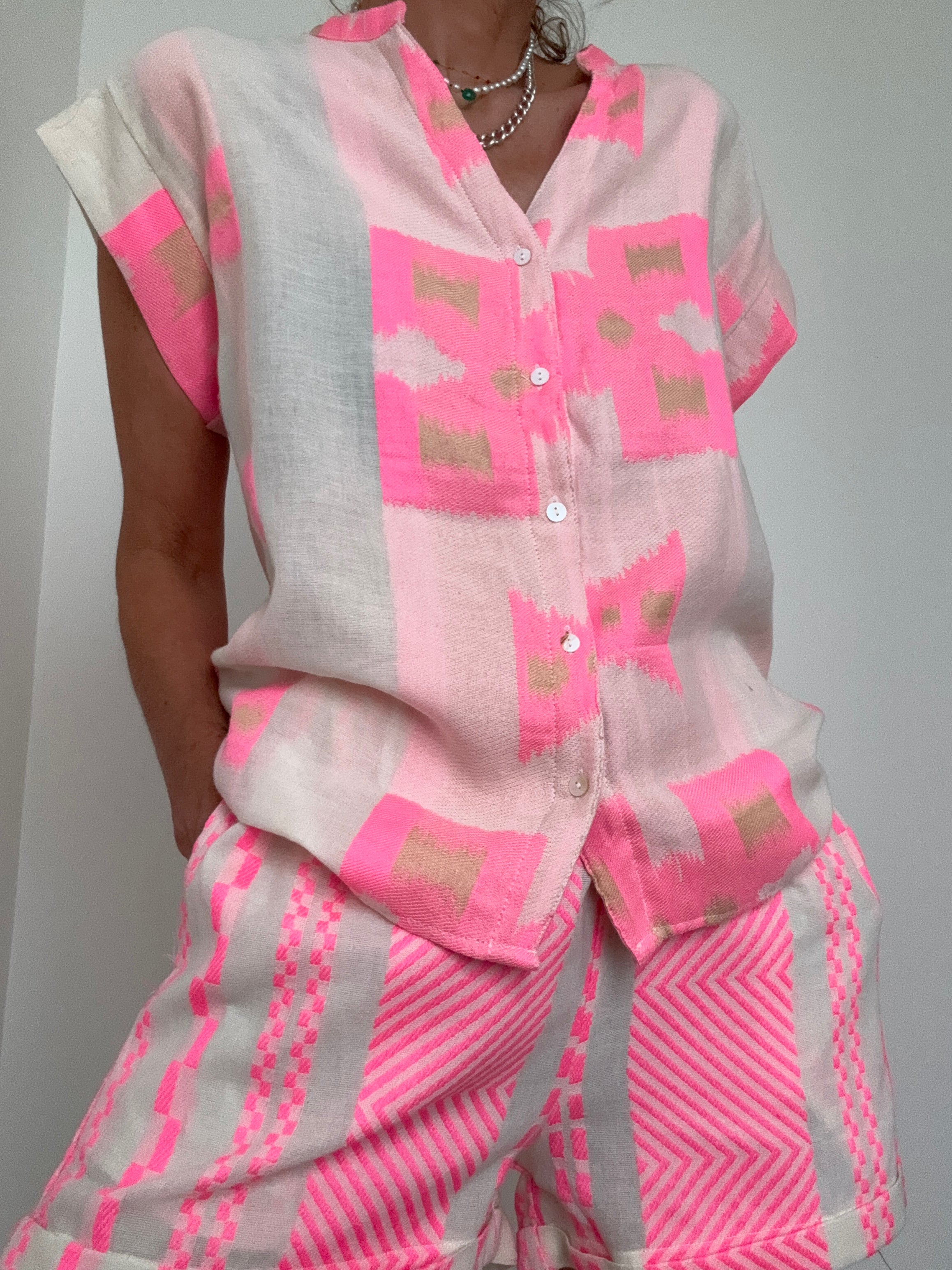 Shorts & Shirt Set Pink | Tops