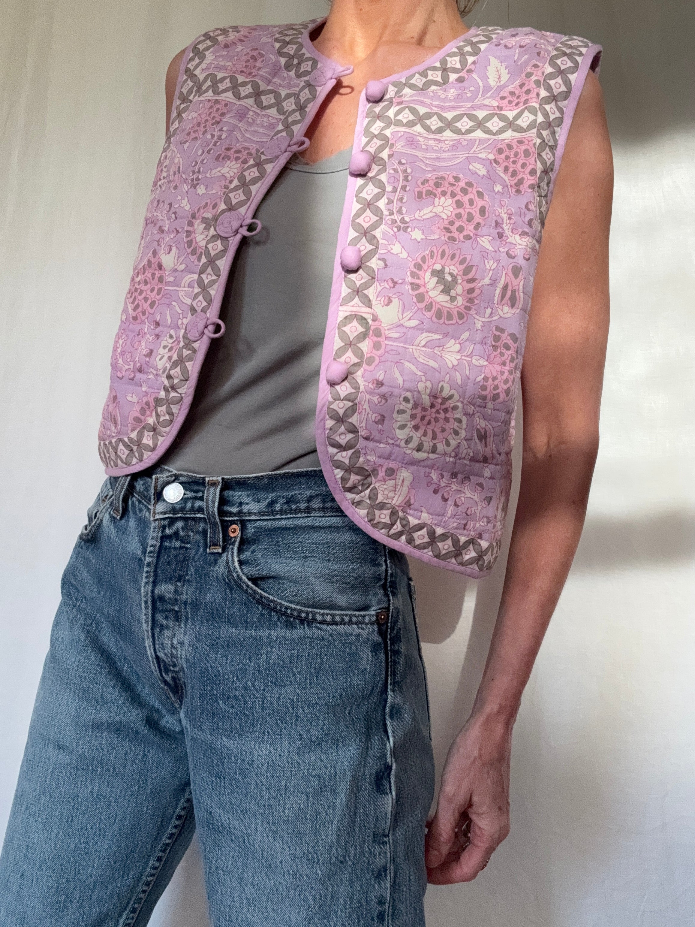 Antik Batik Vests Medium-Large Anitk Batik Block Print Vest