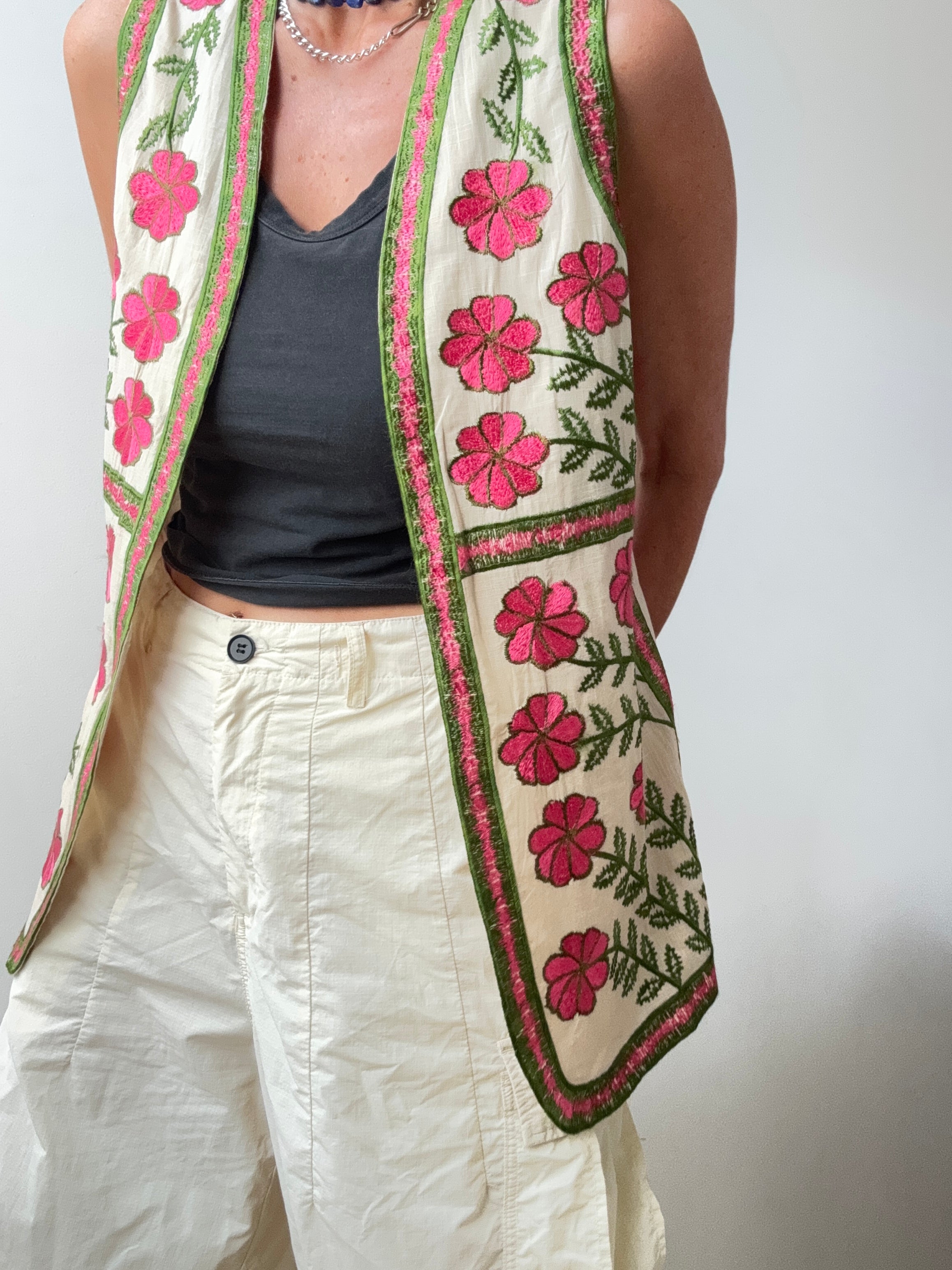 Antik Batik Vests Small-Medium Antik Batik Cream Summer Vest