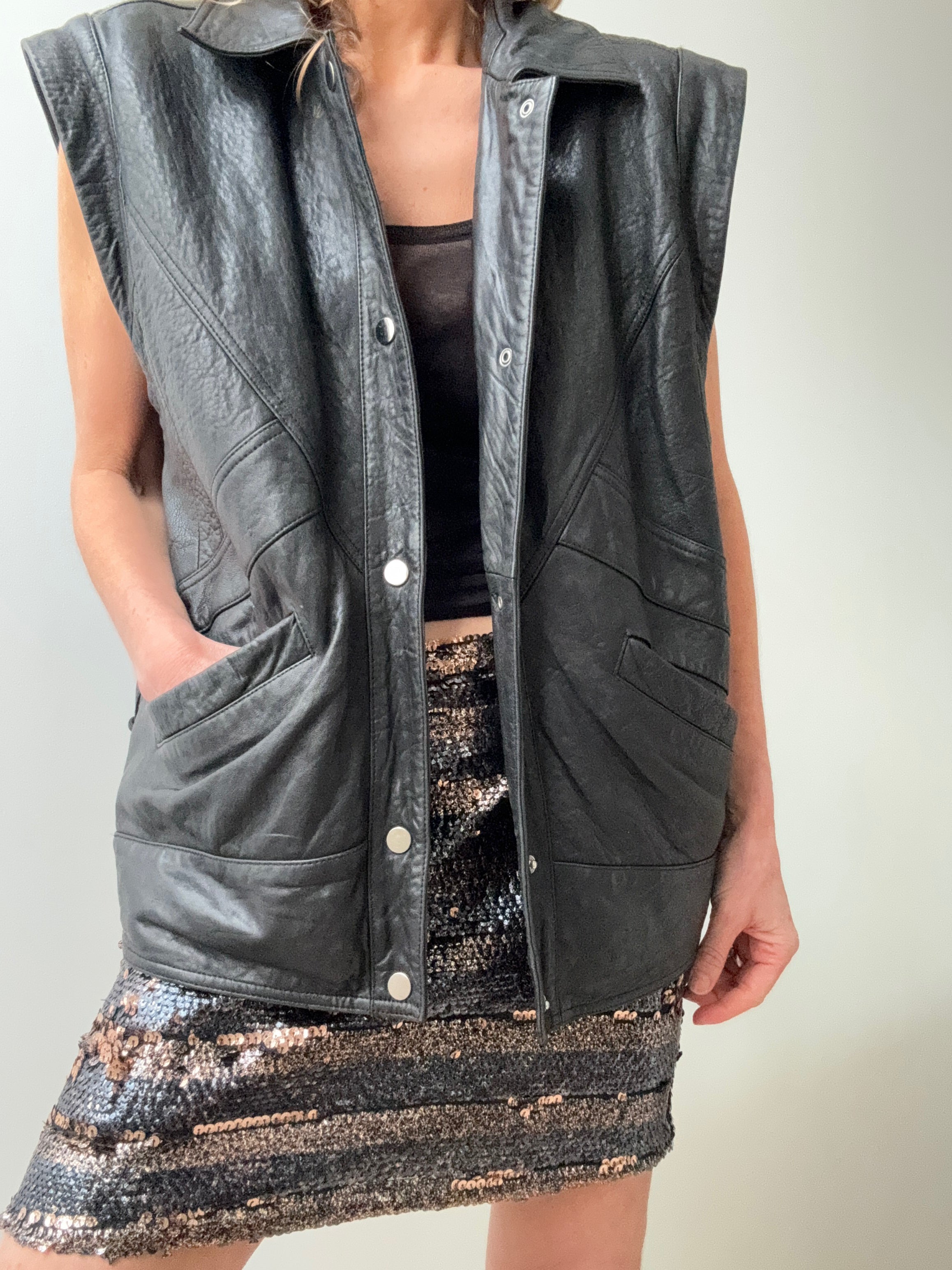 ba&sh Vests BA & SH Noir Bull Vest