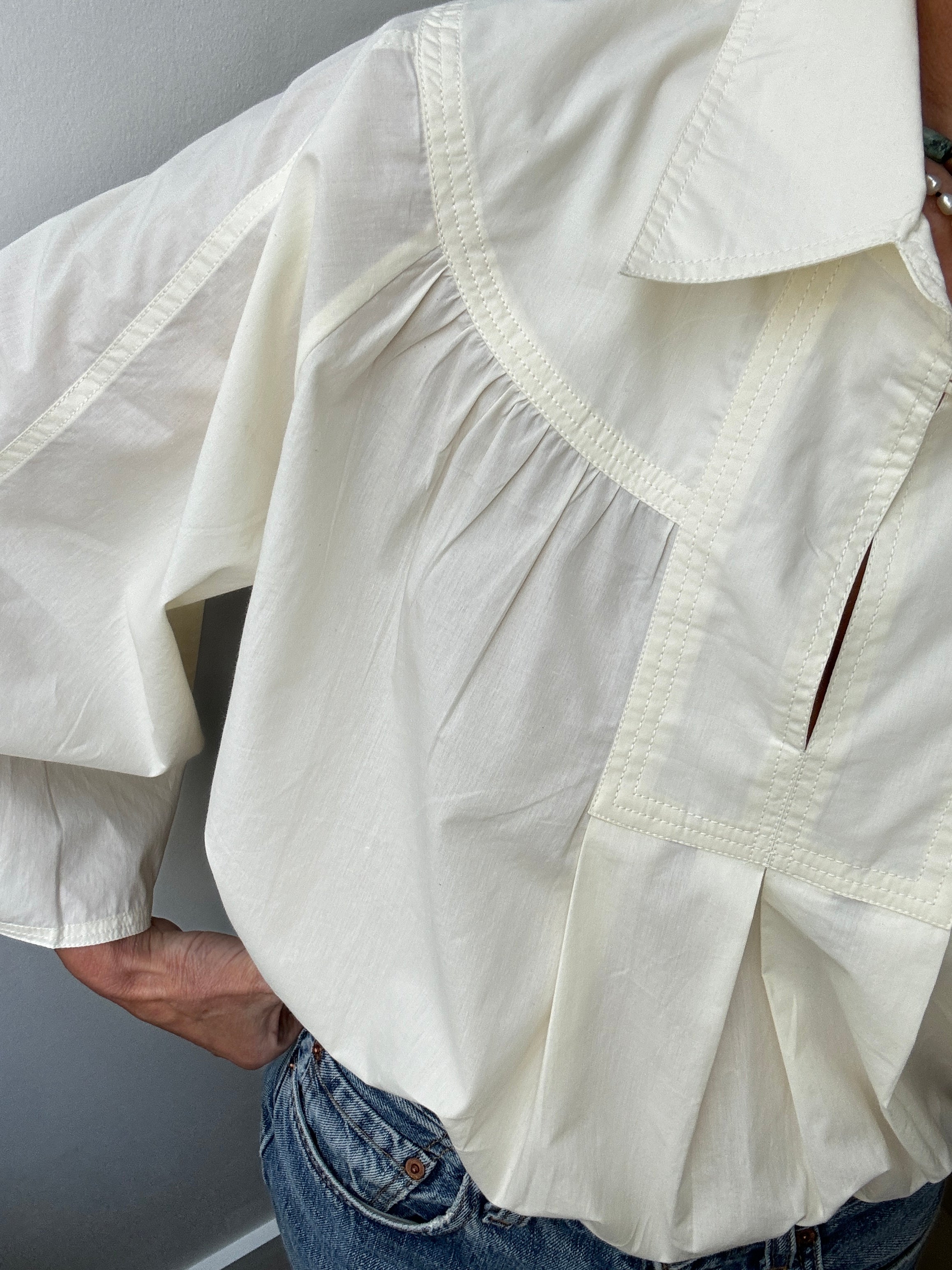 COEME Tops Organic Crisp Poplin Top Breeze