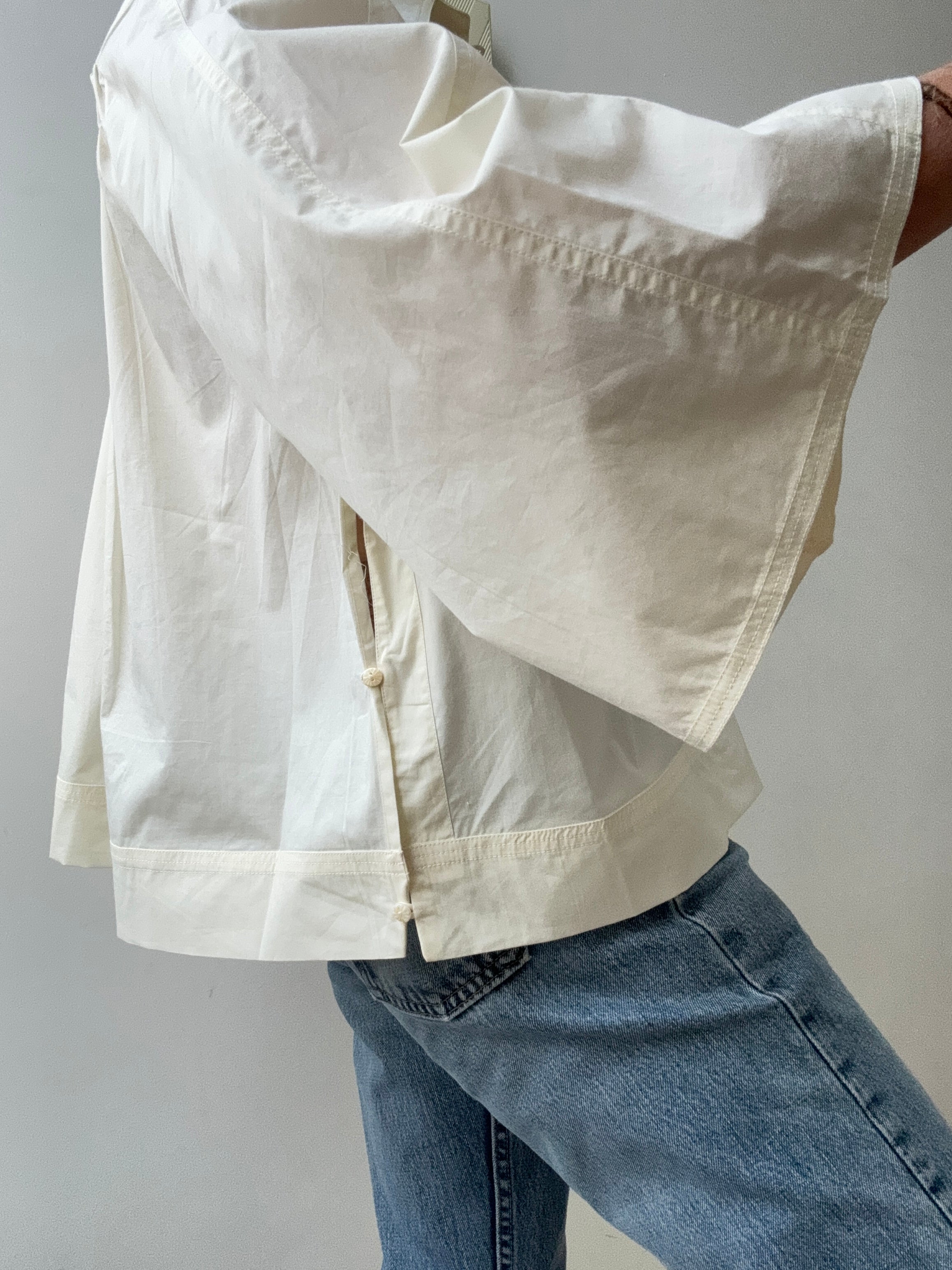 COEME Tops Organic Crisp Poplin Top Breeze