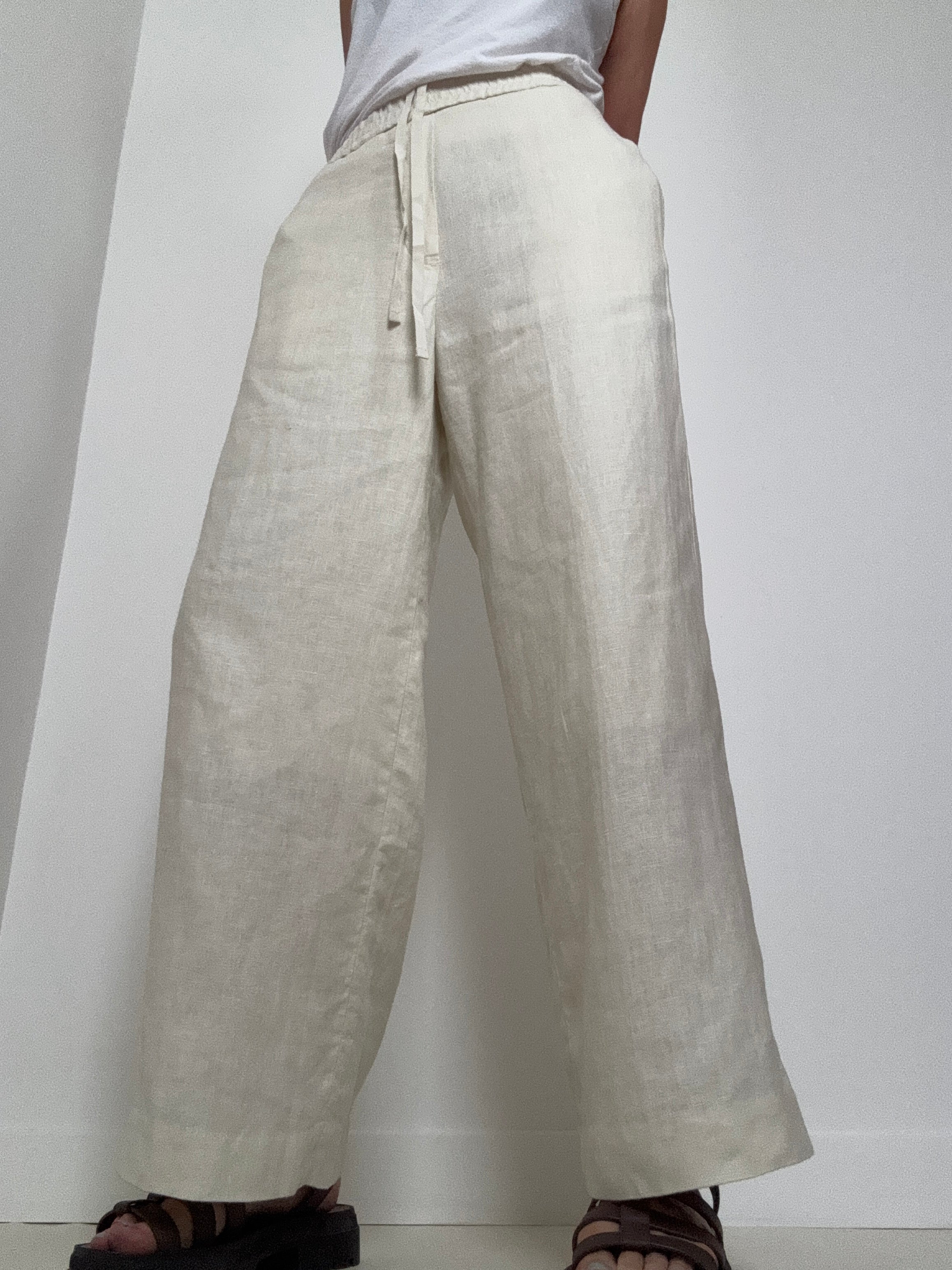 COS Pants Straight Leg Tailored Linen Pants