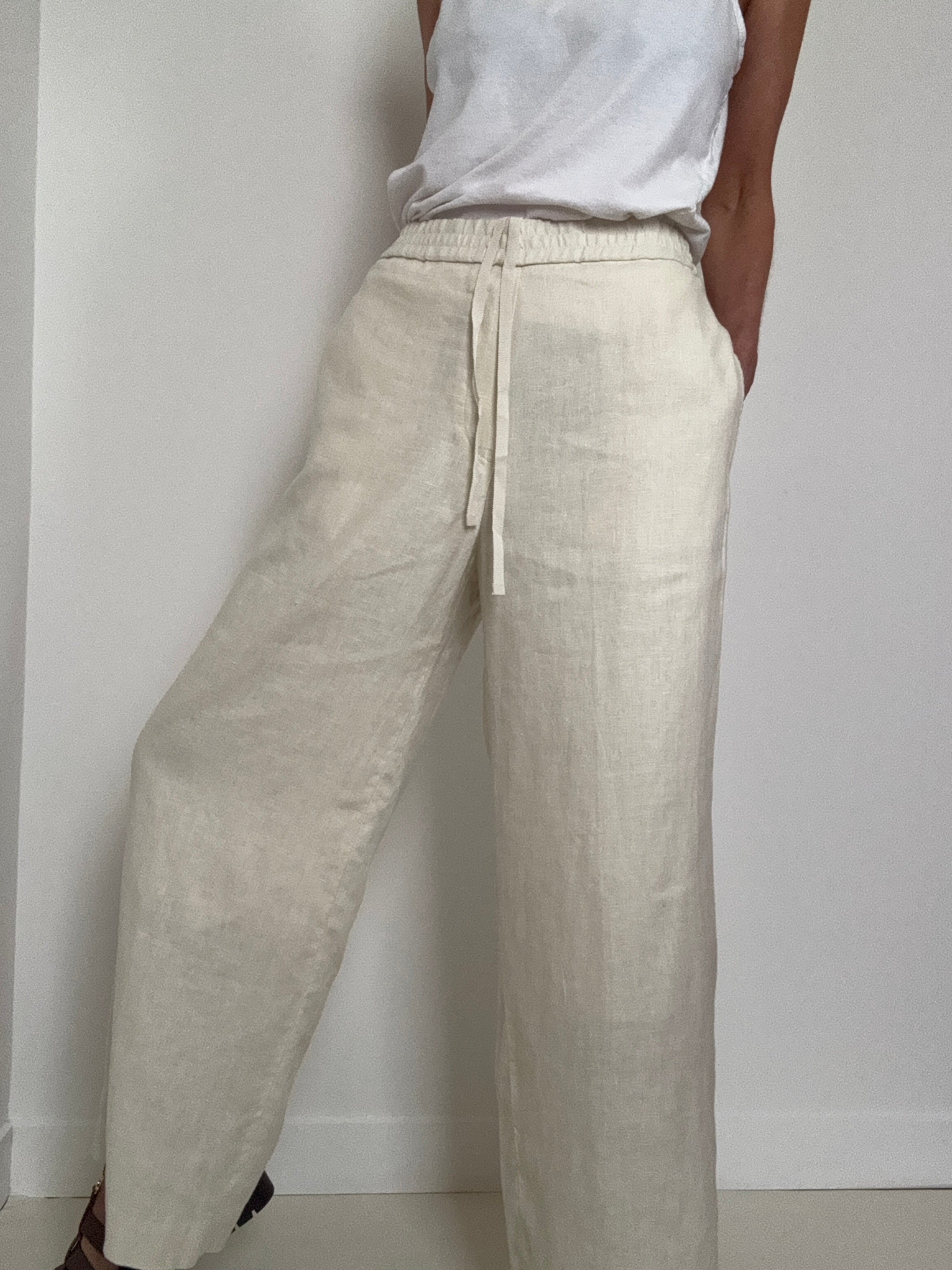 COS Pants Straight Leg Tailored Linen Pants