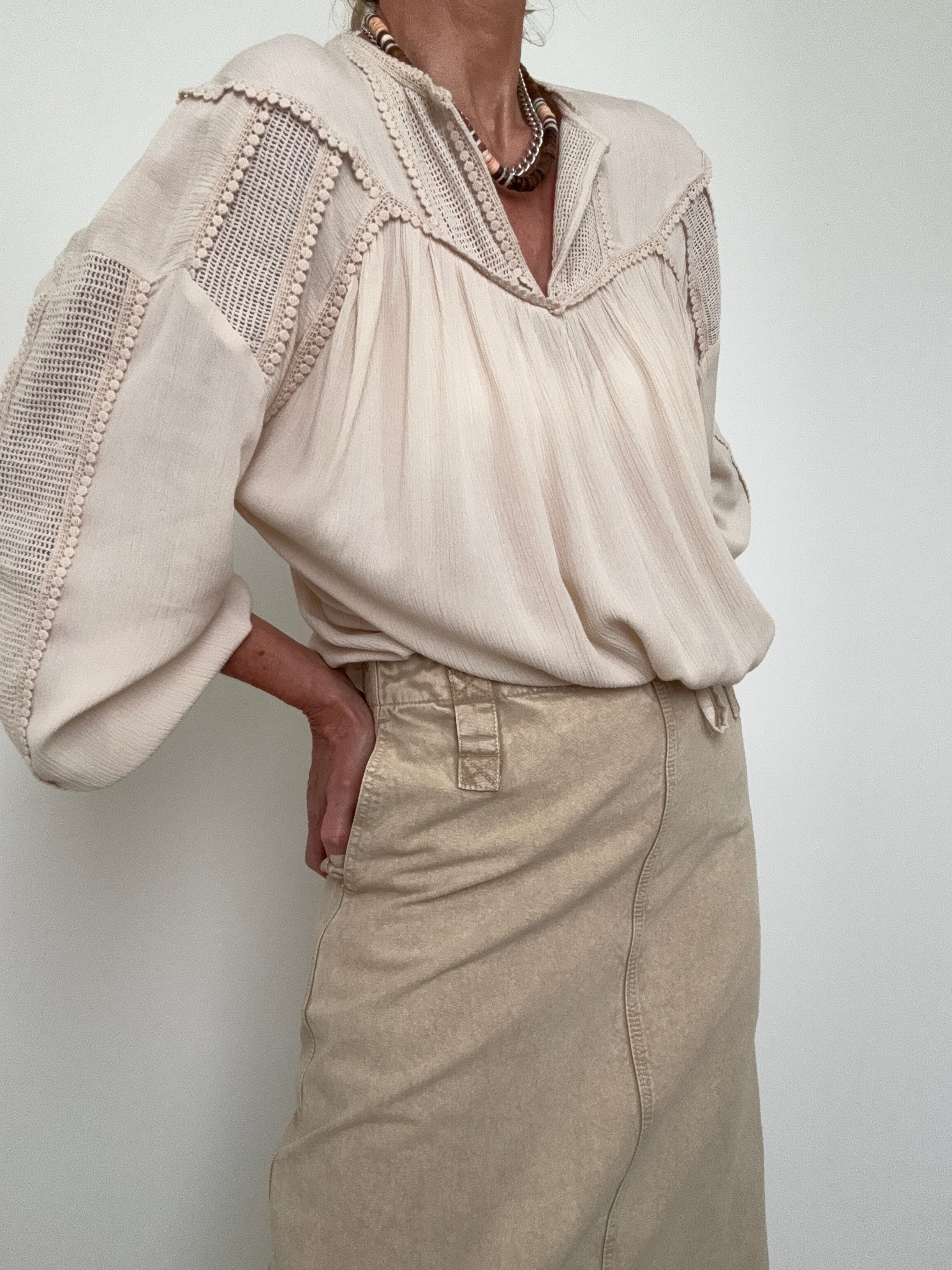 Mesh Gathered Top | Tops