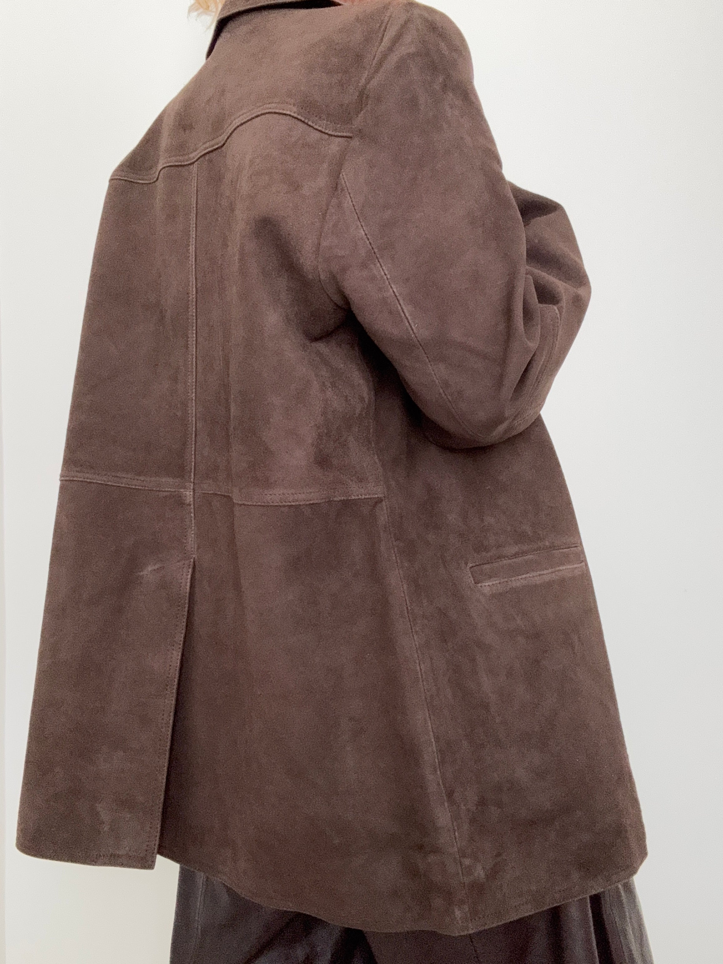 Hendrix Bitter Choc Suede Leather Jacket | Jackets