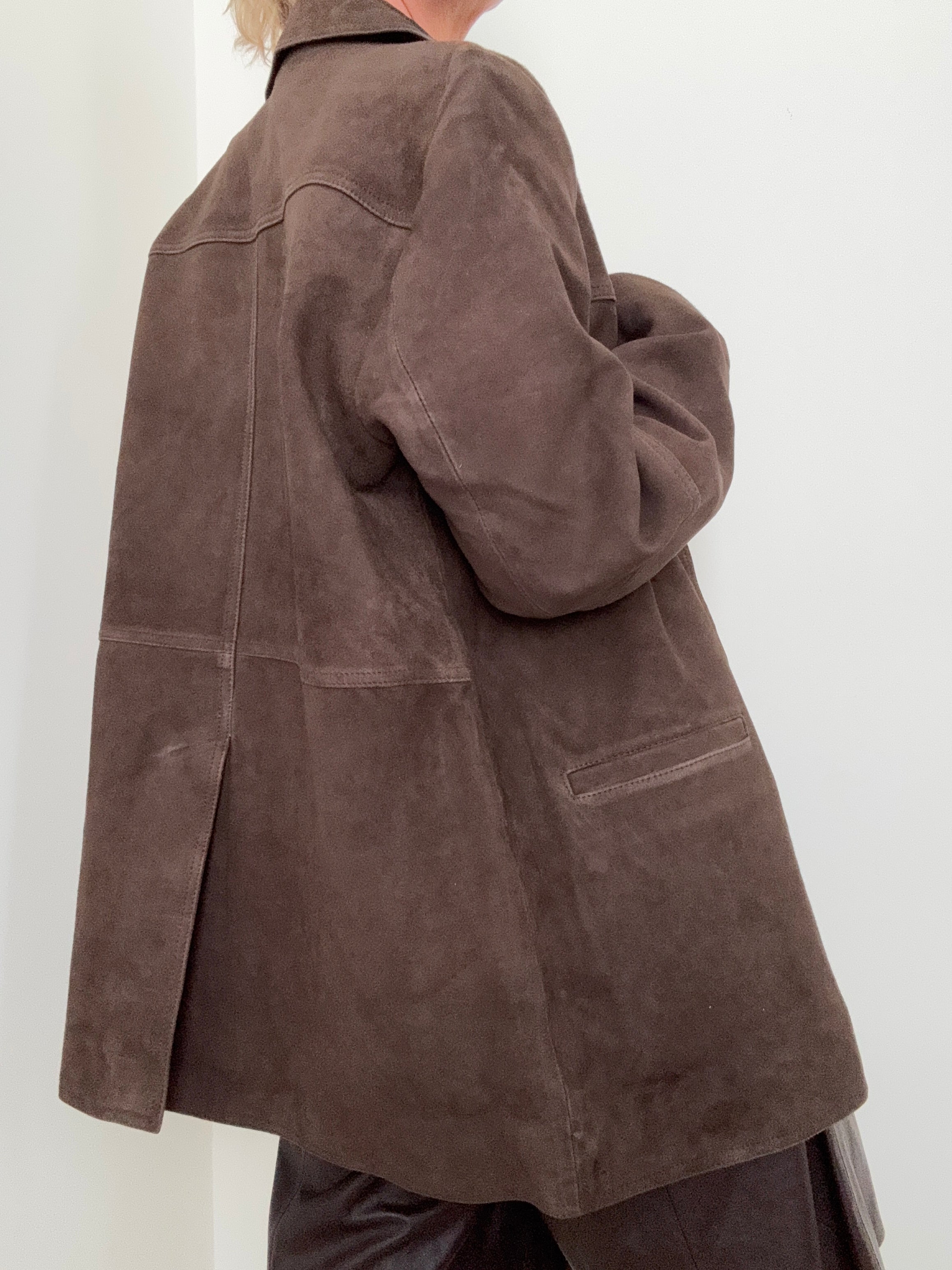 Hendrix Bitter Choc Suede Leather Jacket | Jackets