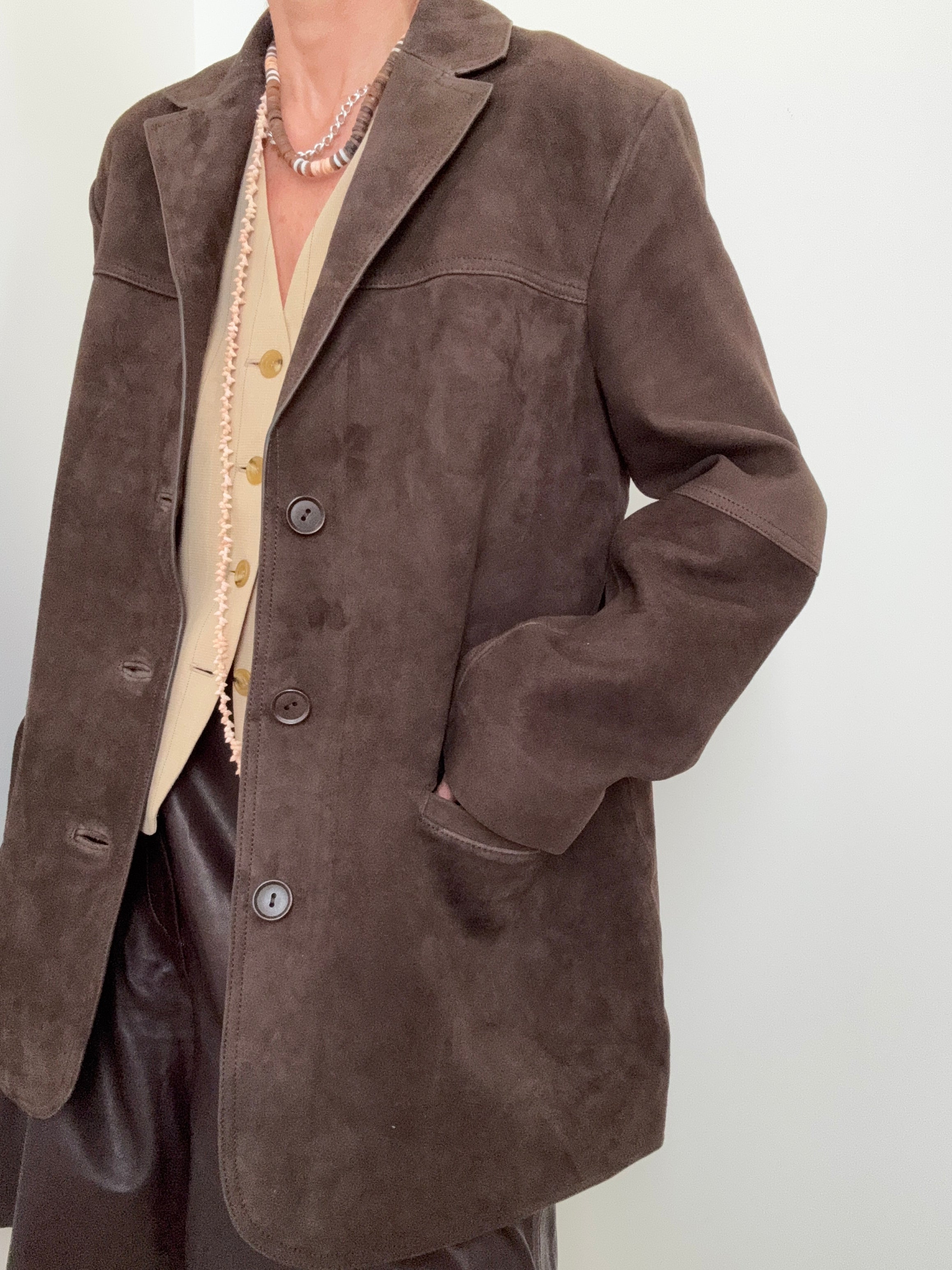 Hendrix Bitter Choc Suede Leather Jacket | Jackets