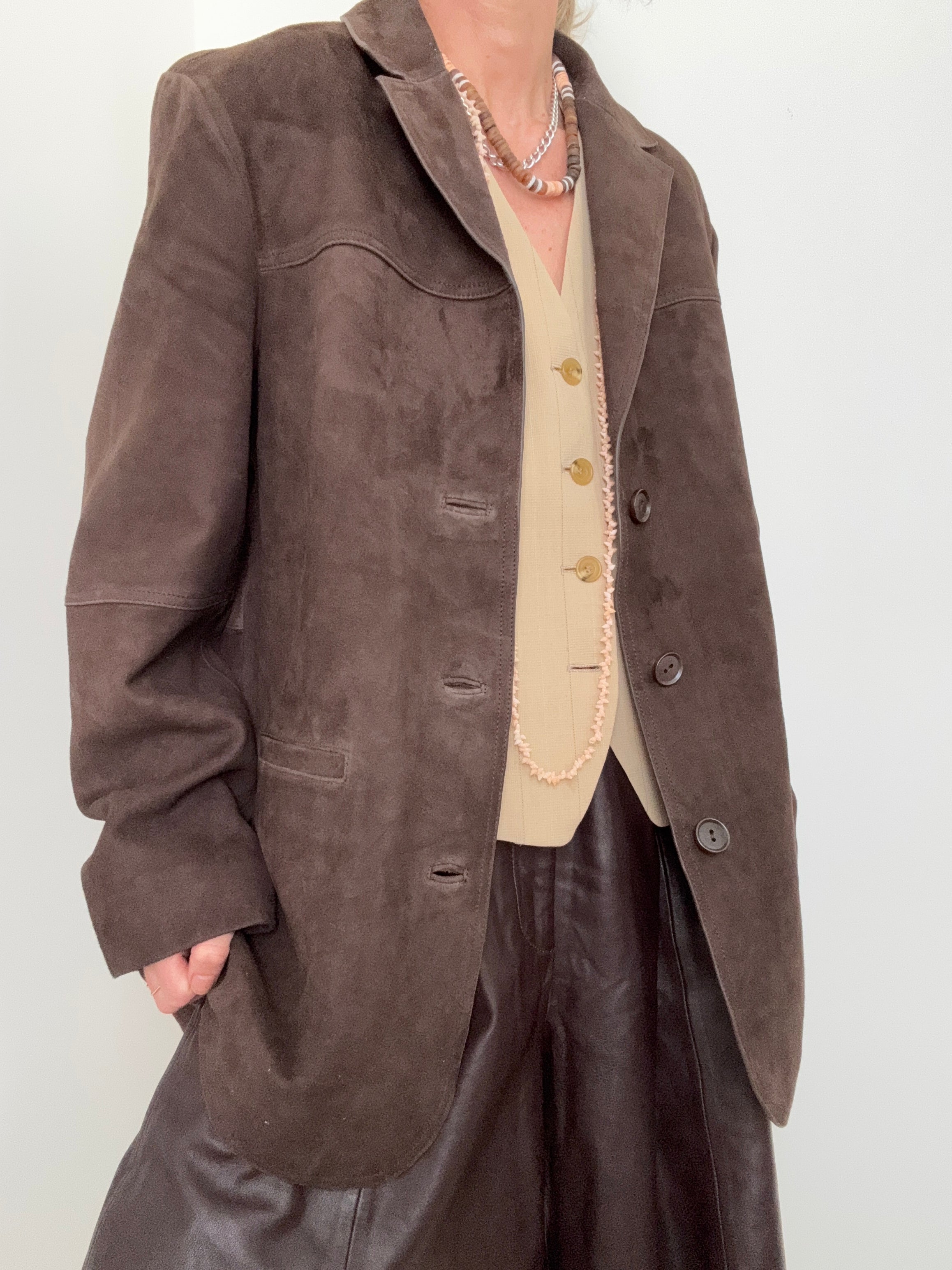 Hendrix Bitter Choc Suede Leather Jacket | Jackets