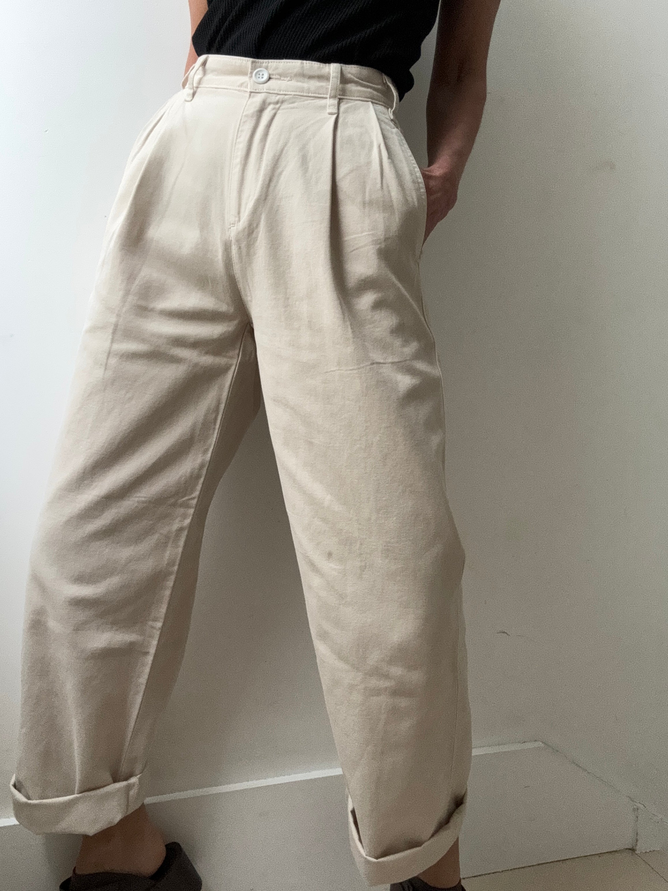 Dockers Pants Dockers High Pleated Wide-Leg Trousers Natural