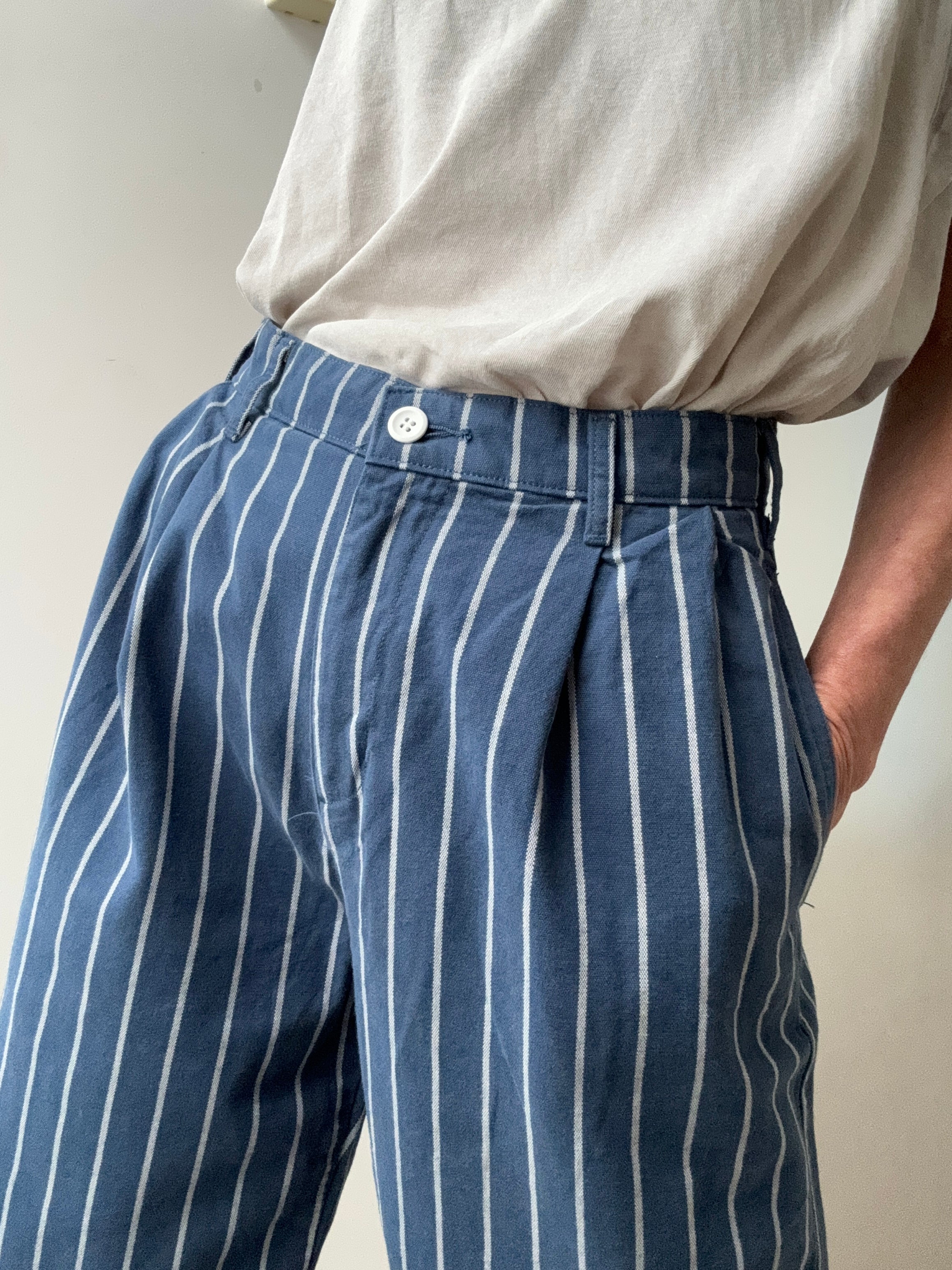 Dockers Pants Dockers High Pleated Wide-Leg Trousers Stripe