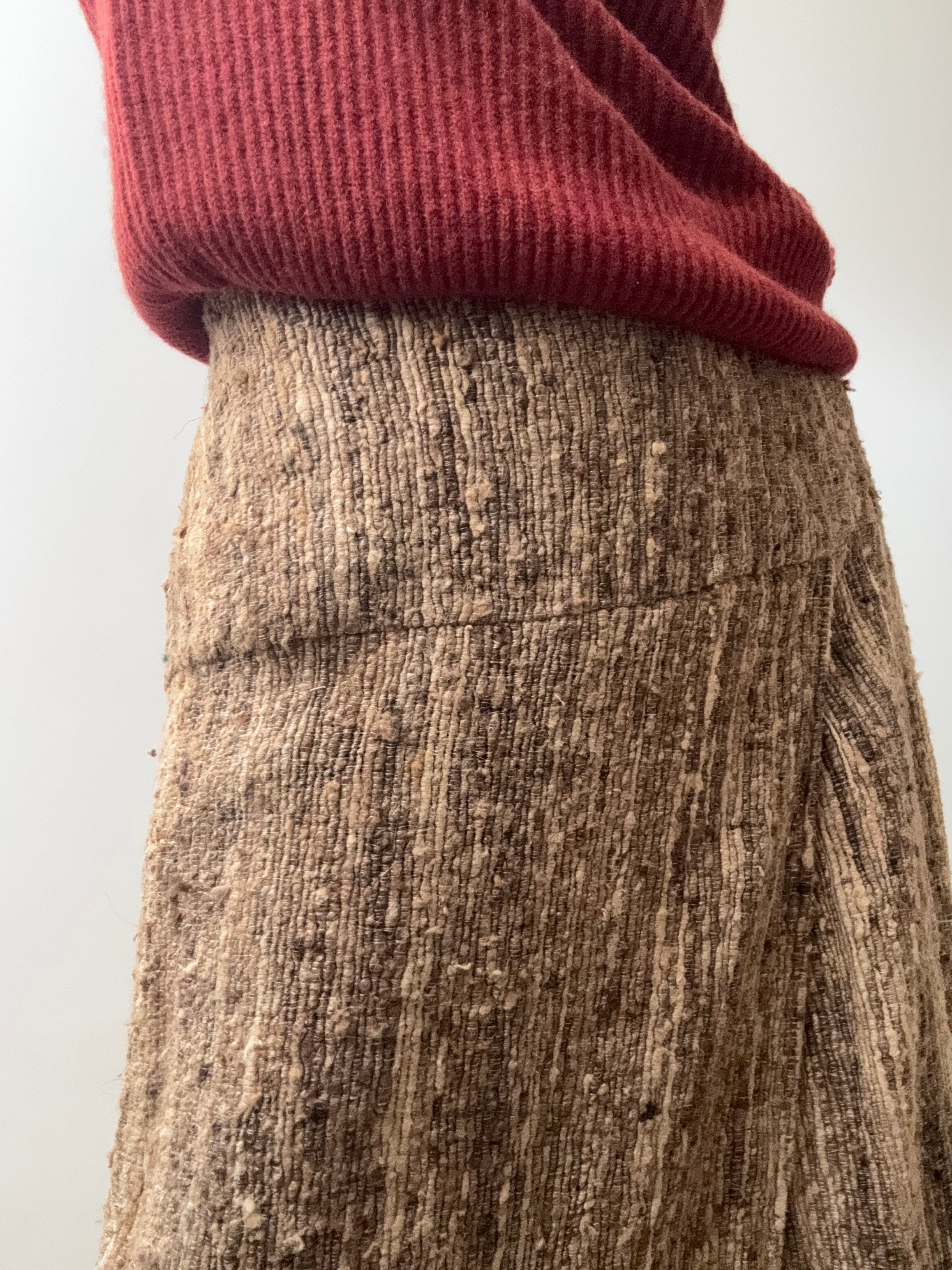 ELK NEW YORK Skirts Medium-Large Raw Silk Woven Skirt Natural