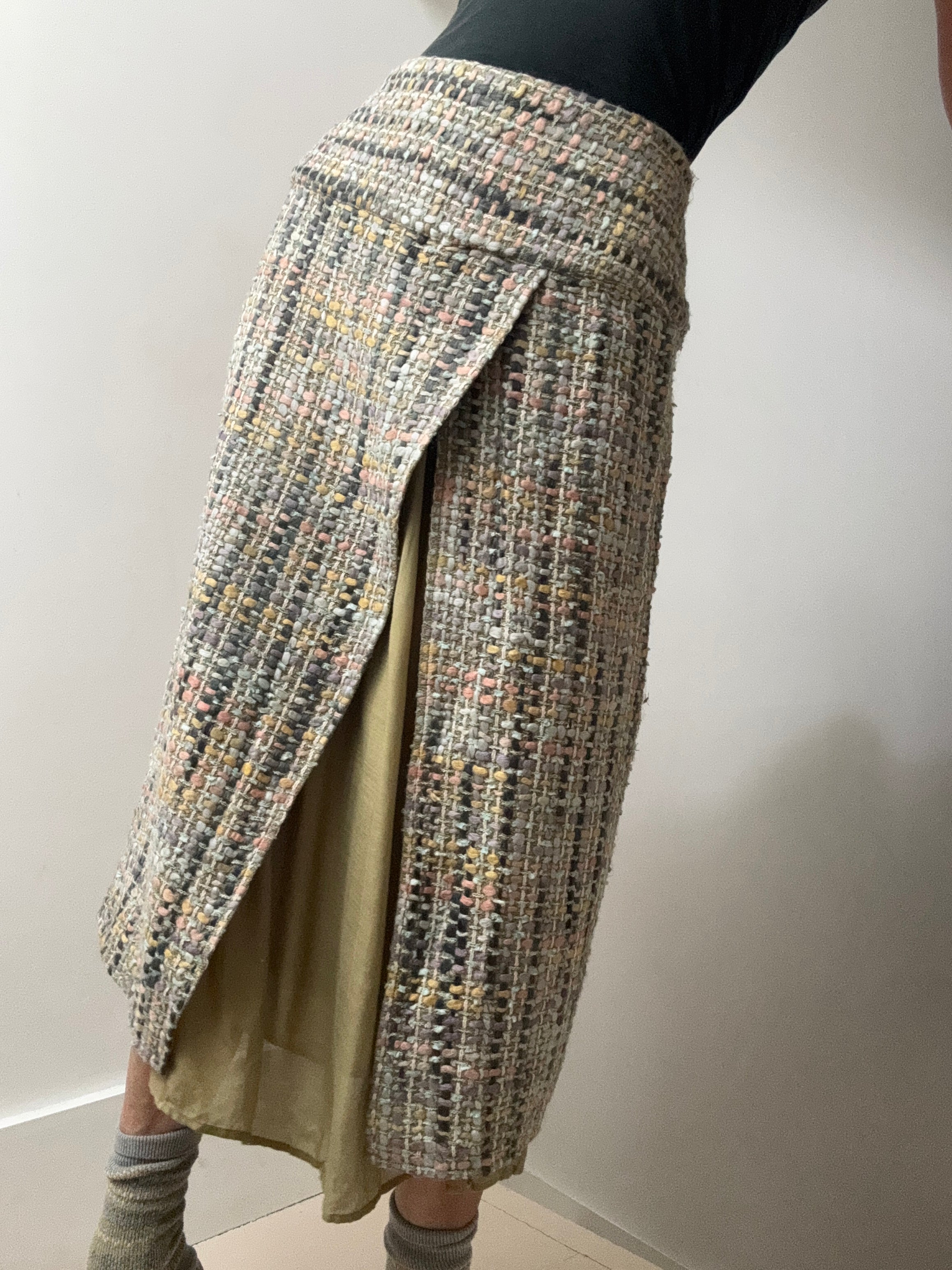 Raw Silk Woven Skirt Multi | Skirts