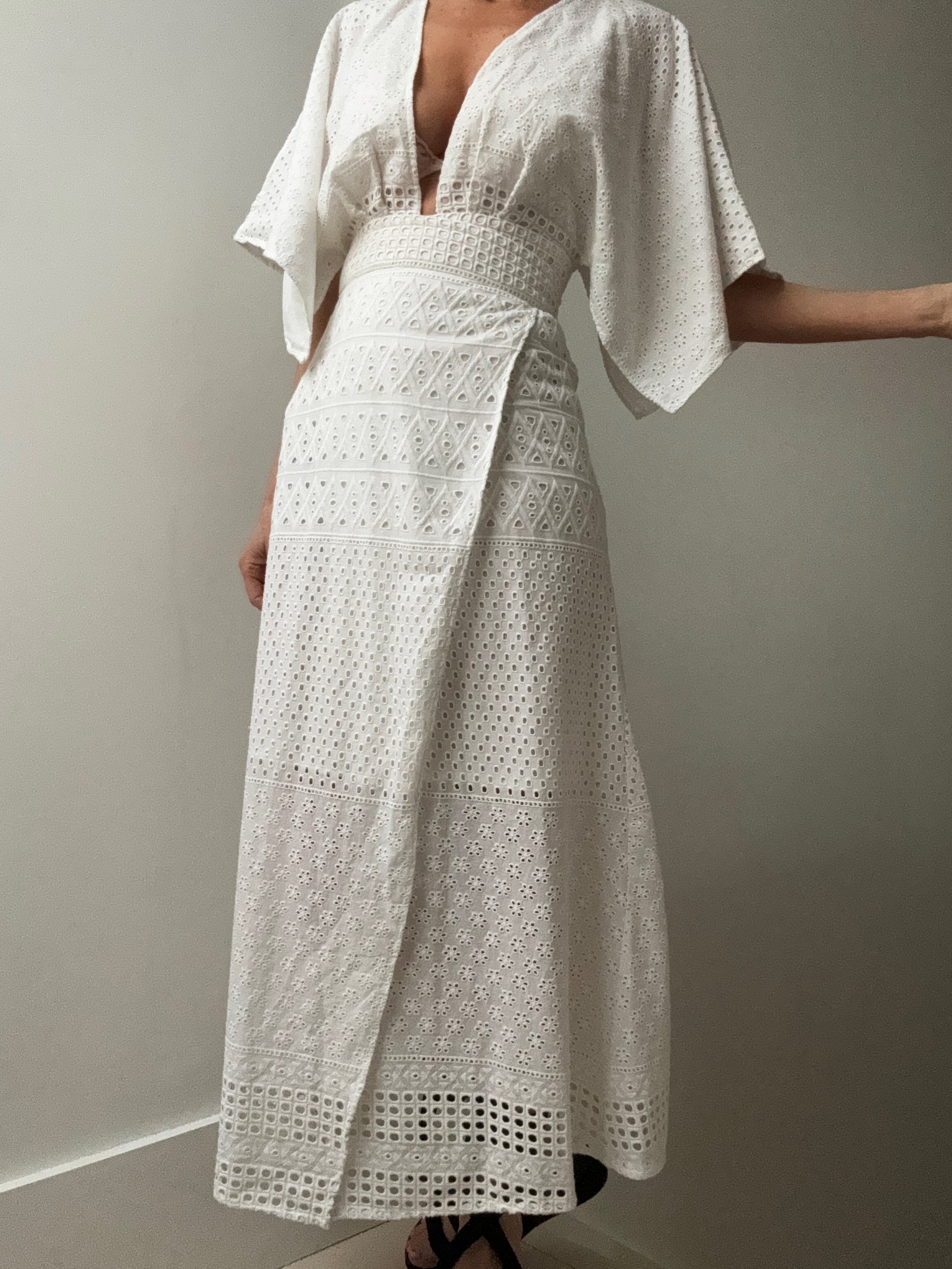 Evarae Dresses Evarae Modica Wrap Dress White Eyelet