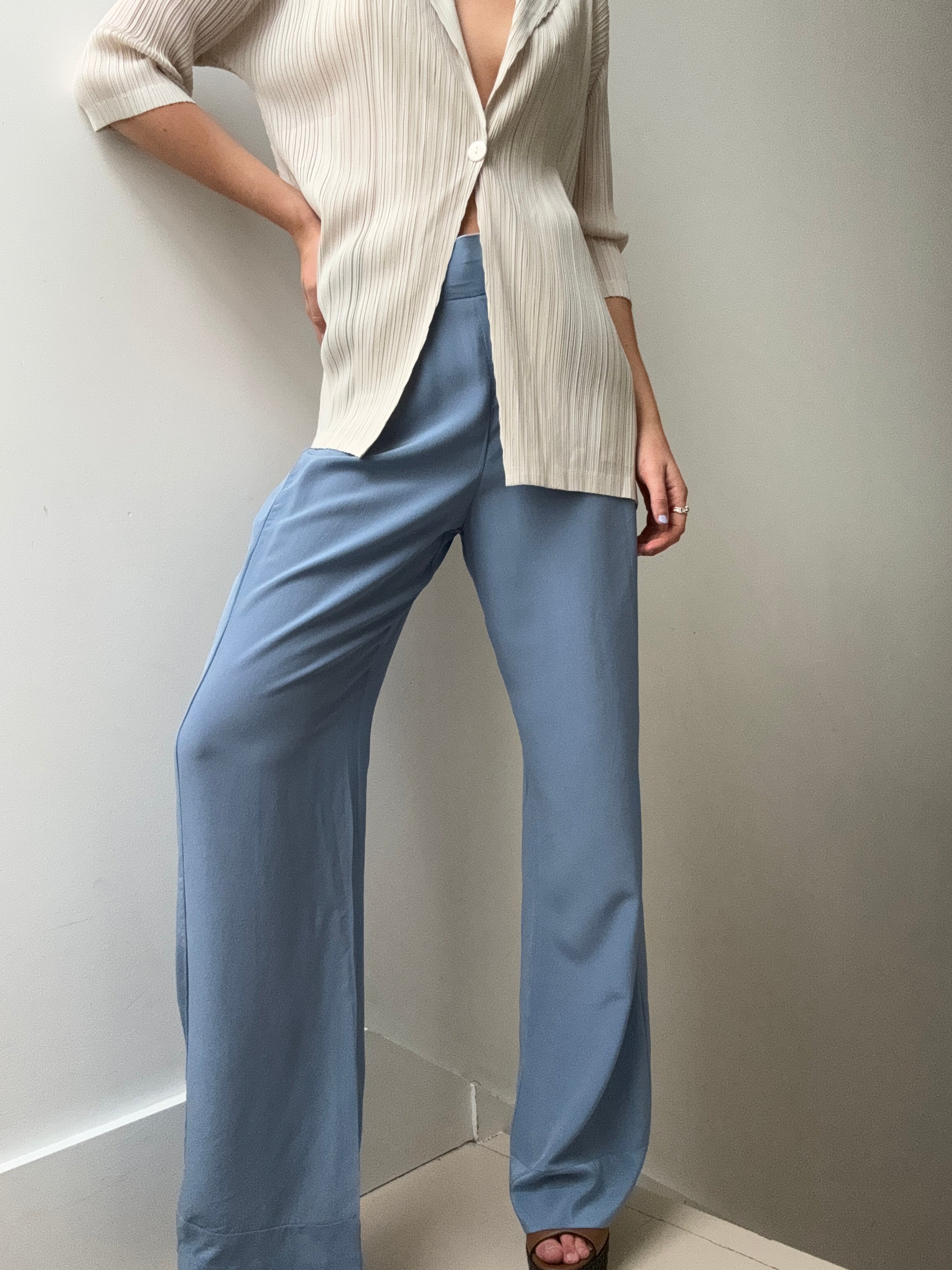 Evarae Pants Small Evarae Silk Pants Blue