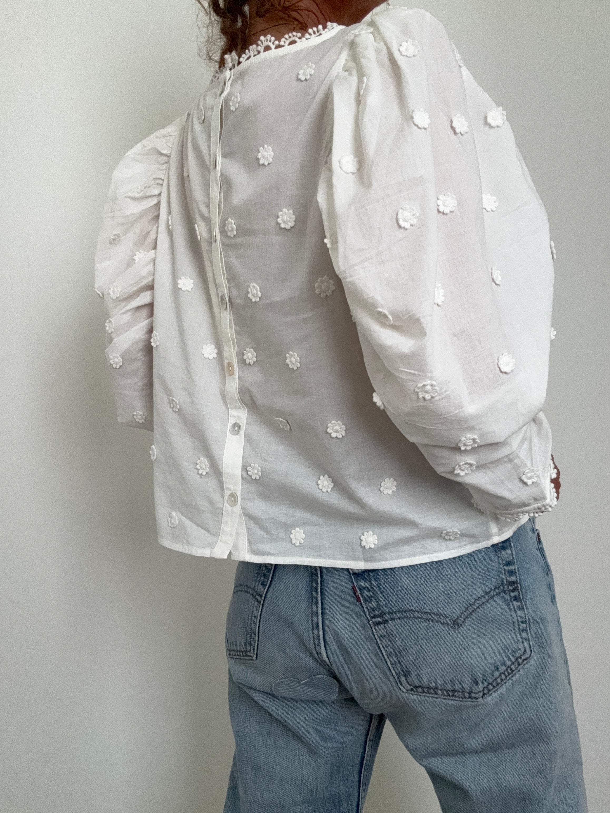 Farm Rio Blouses Farm Rio Ricamino Blouse White