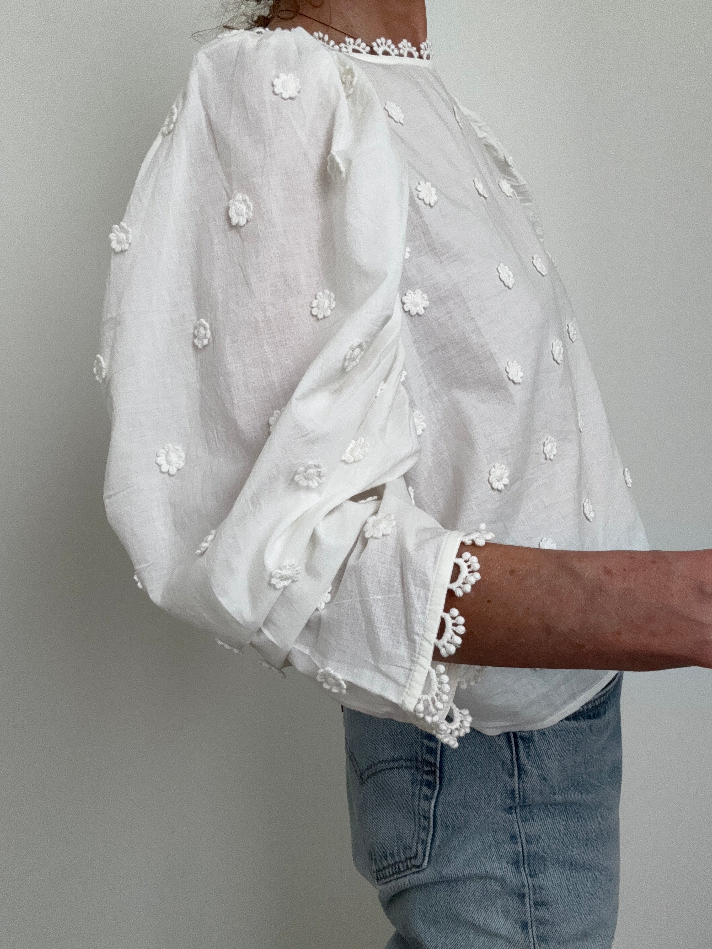 Farm Rio Blouses Farm Rio Ricamino Blouse White