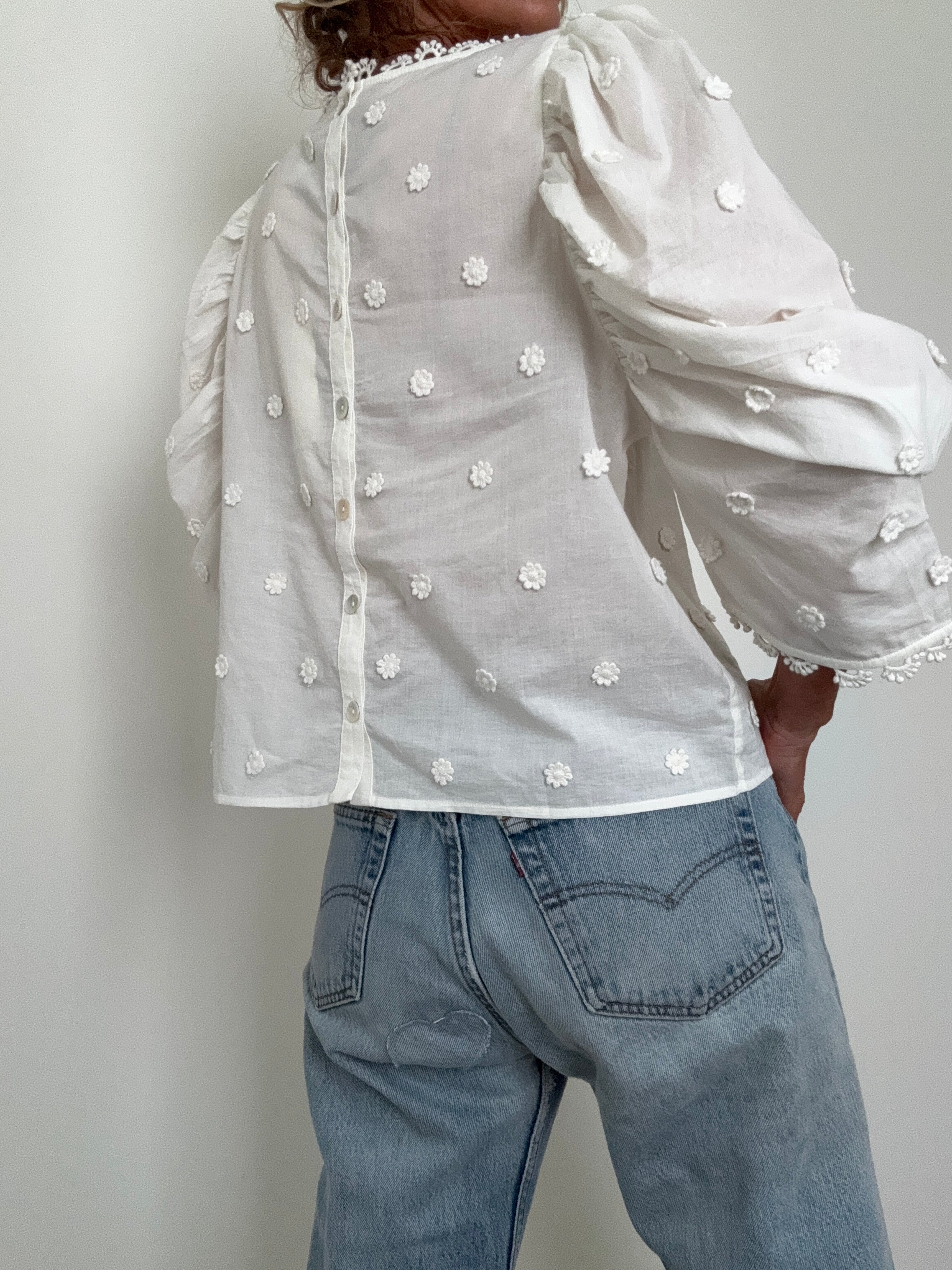 Farm Rio Blouses Farm Rio Ricamino Blouse White