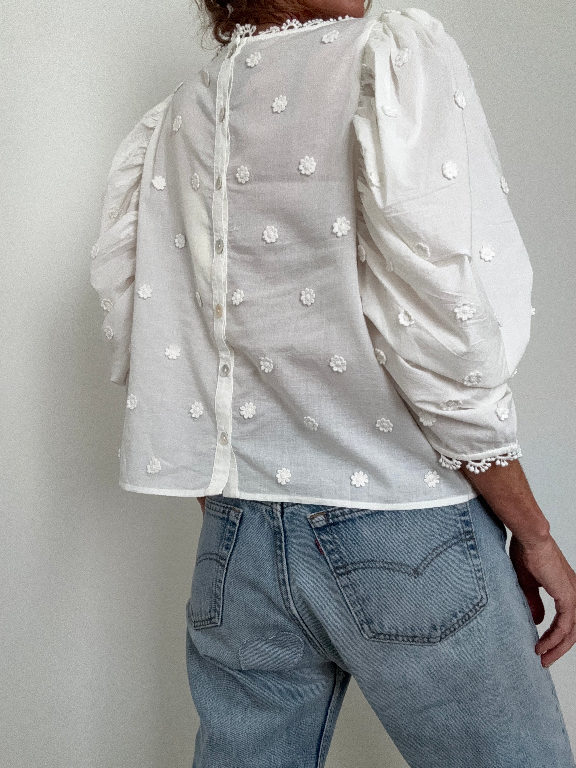 Farm Rio Blouses Farm Rio Ricamino Blouse White