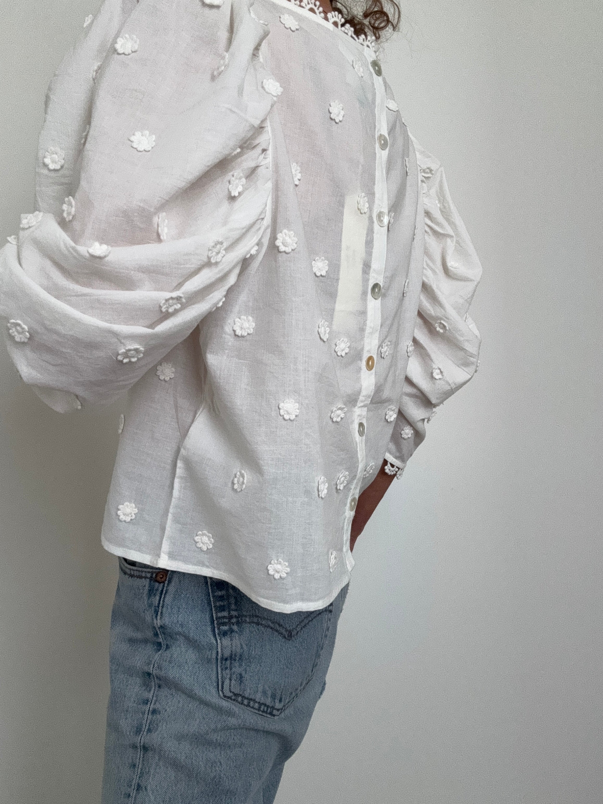 Farm Rio Blouses Farm Rio Ricamino Blouse White