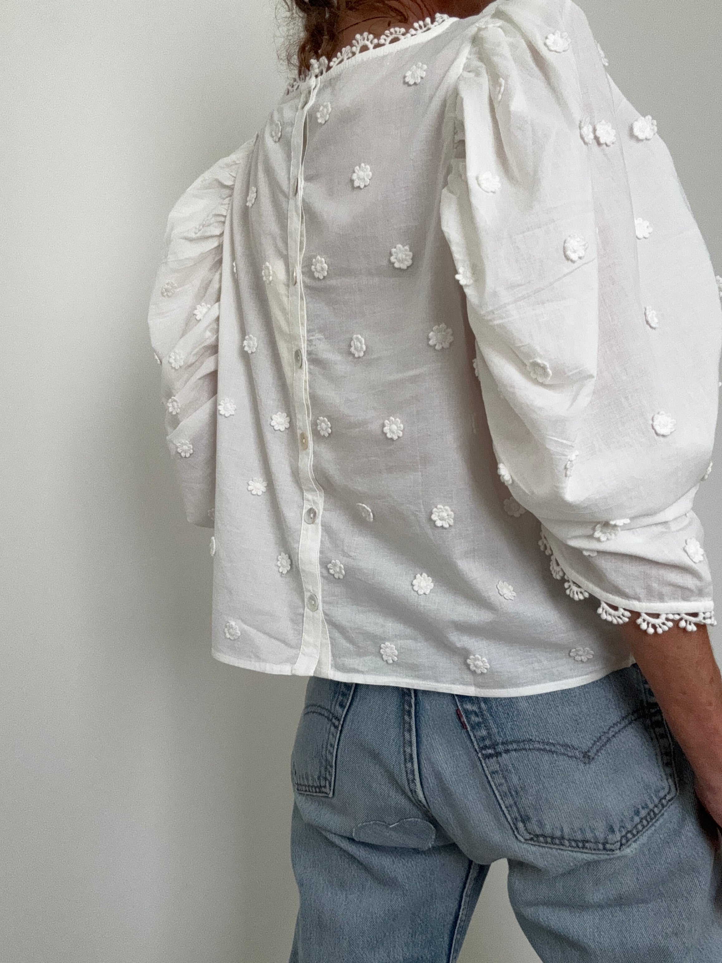Farm Rio Blouses Farm Rio Ricamino Blouse White