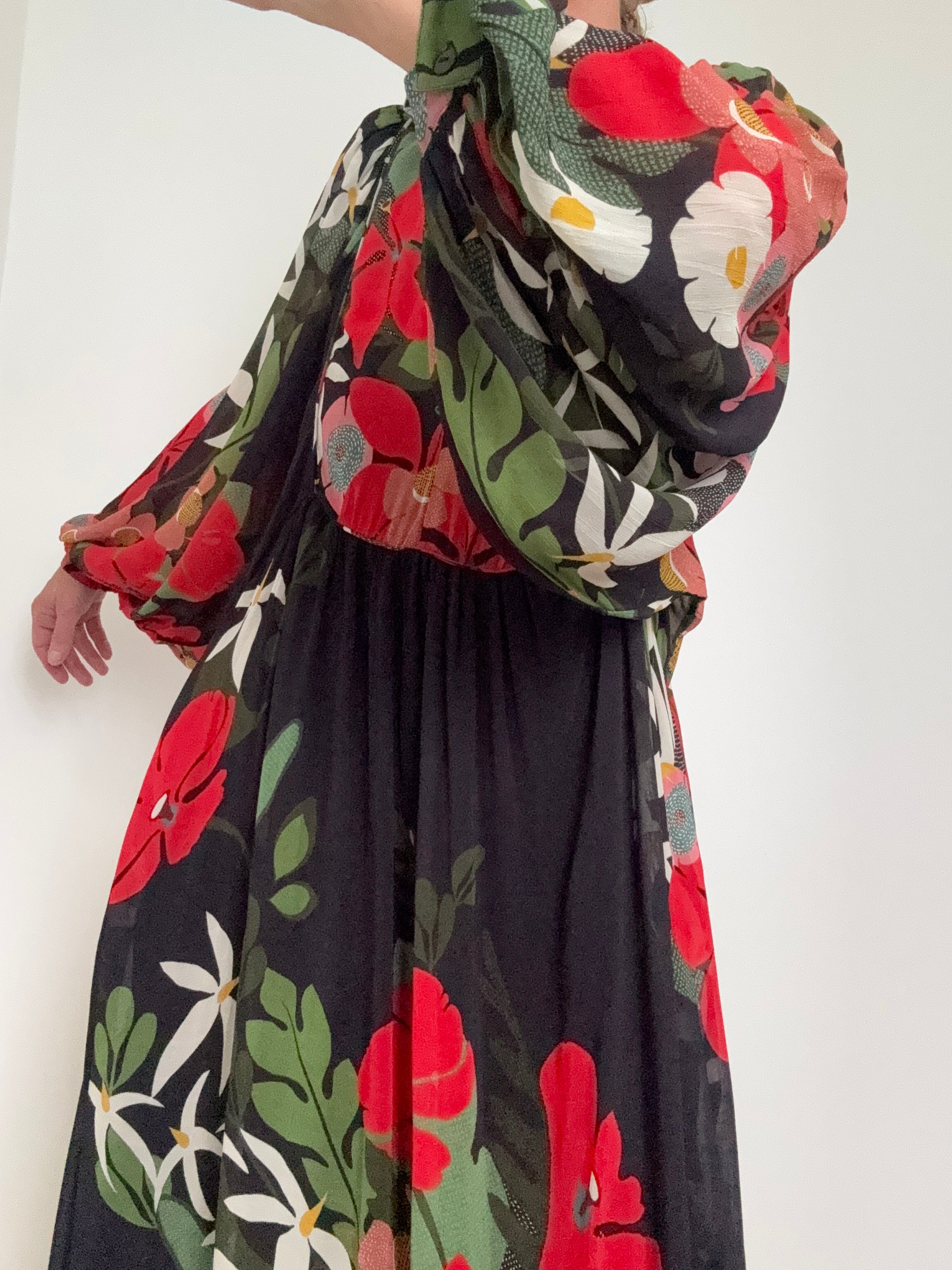 Farm Rio Dresses Anthropologie Floral V Neck Maxi Dress