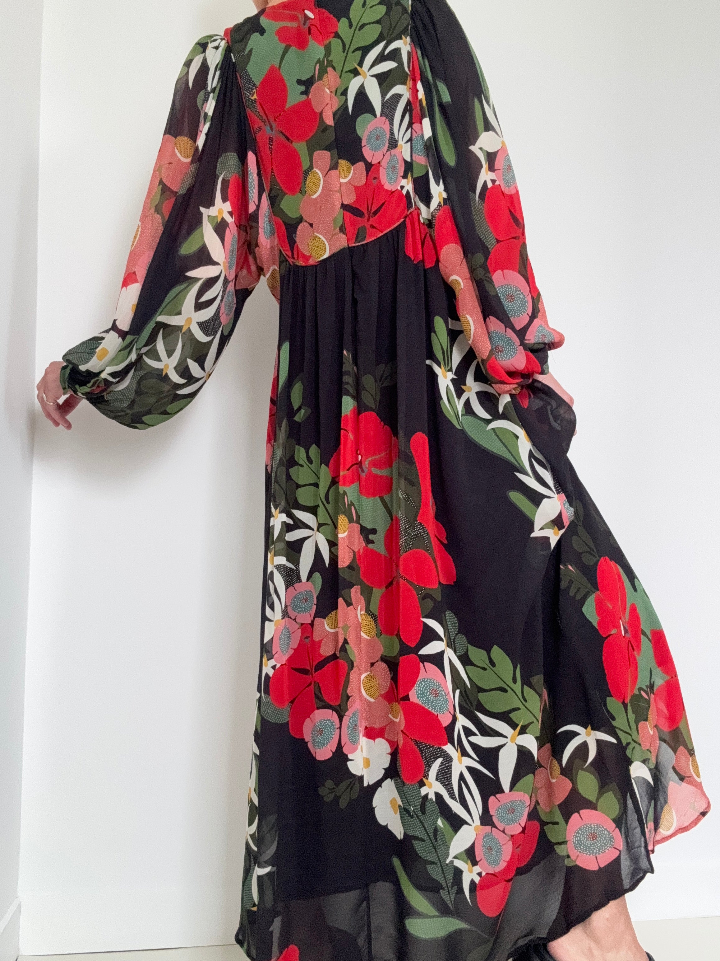Farm Rio Dresses Anthropologie Floral V Neck Maxi Dress