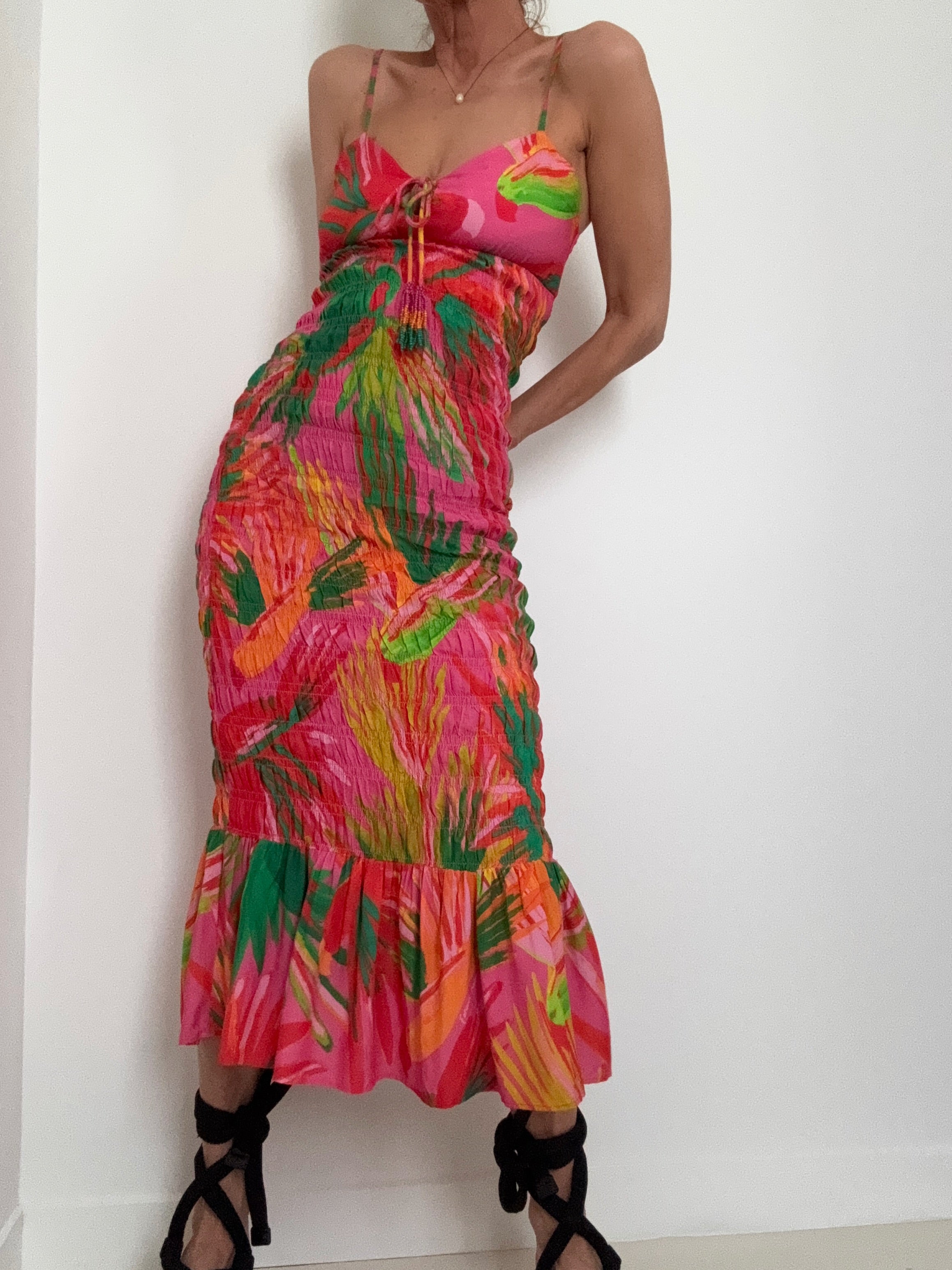 Farm Rio Dresses Farm Rio Anthropologie Rouched Midi Dress
