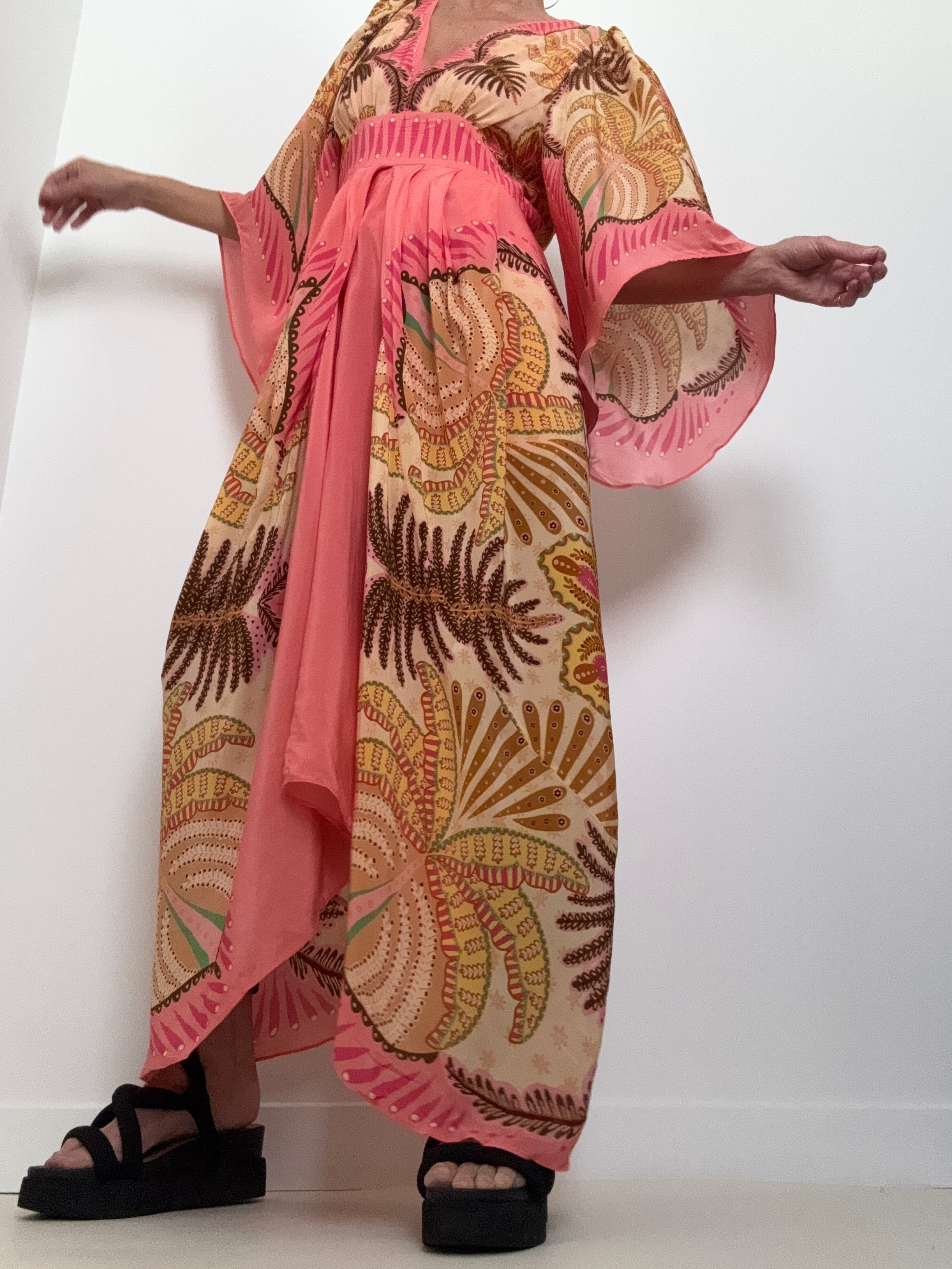 Farm Rio Dresses Farm Rio Floral Pleated Maxi Dress