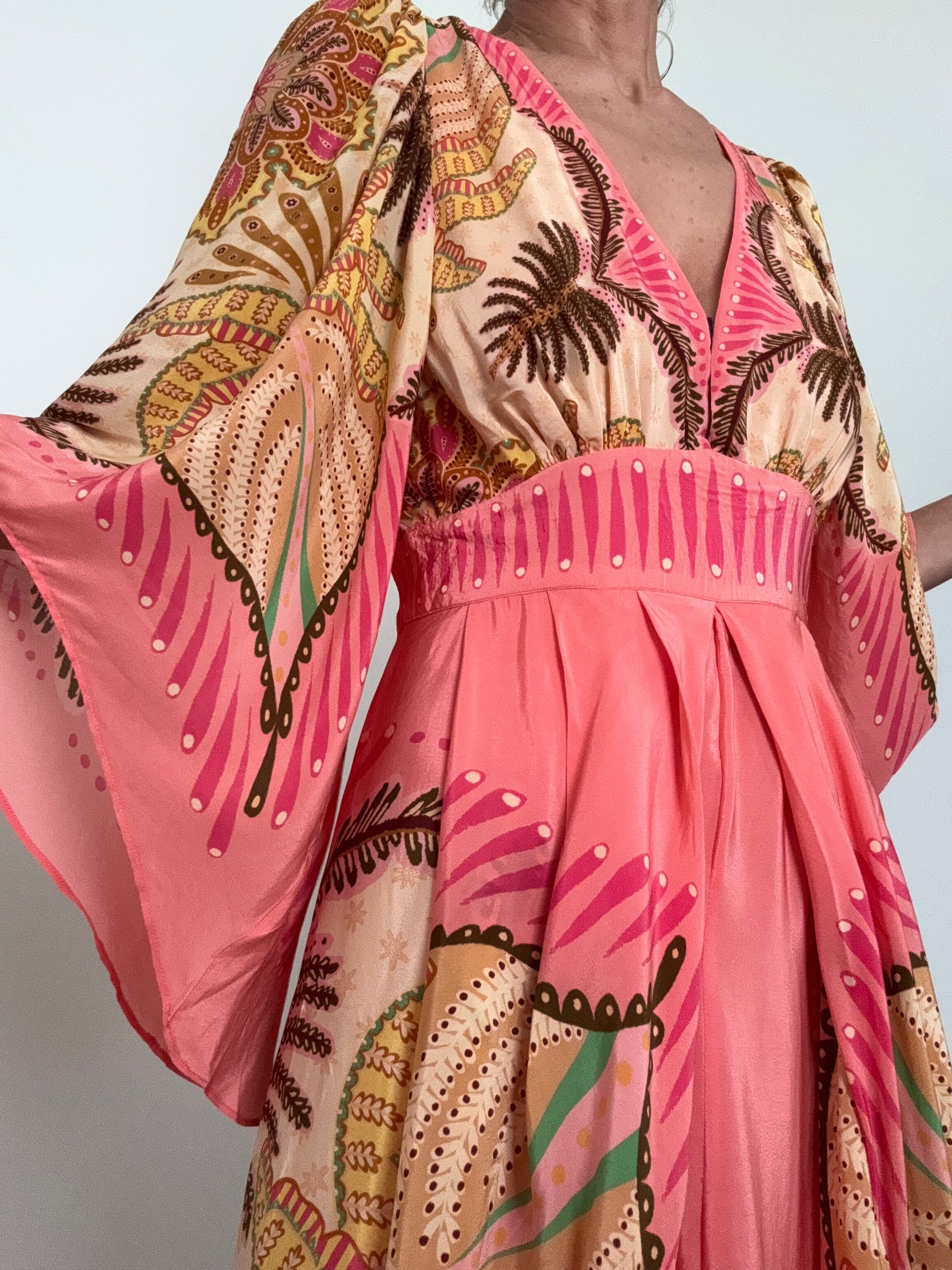 Farm Rio Dresses Farm Rio Floral Pleated Maxi Dress