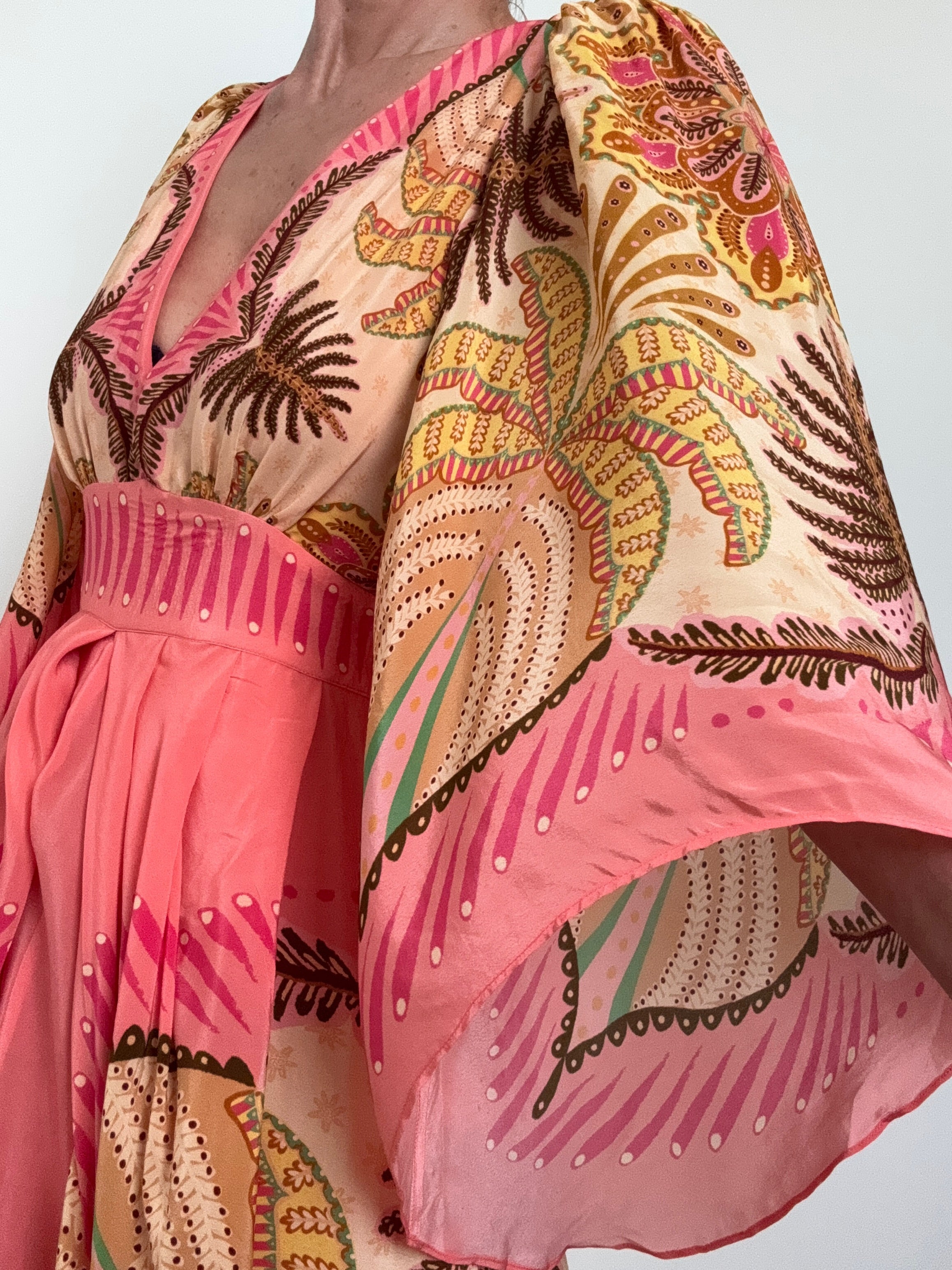 Farm Rio Dresses Farm Rio Floral Pleated Maxi Dress
