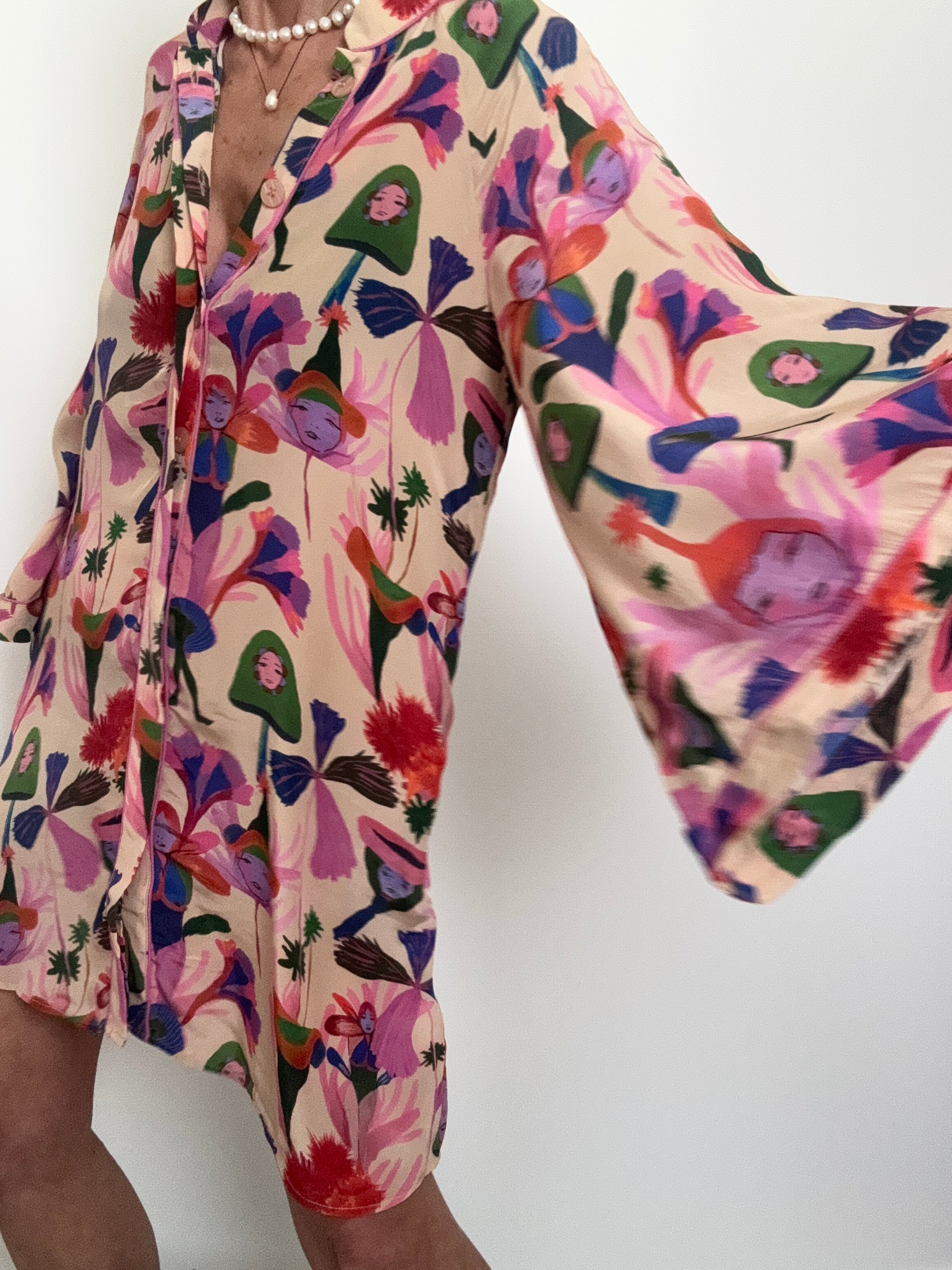 Farm Rio Dresses Farm Rio Floral Print Mini Dress Tunic