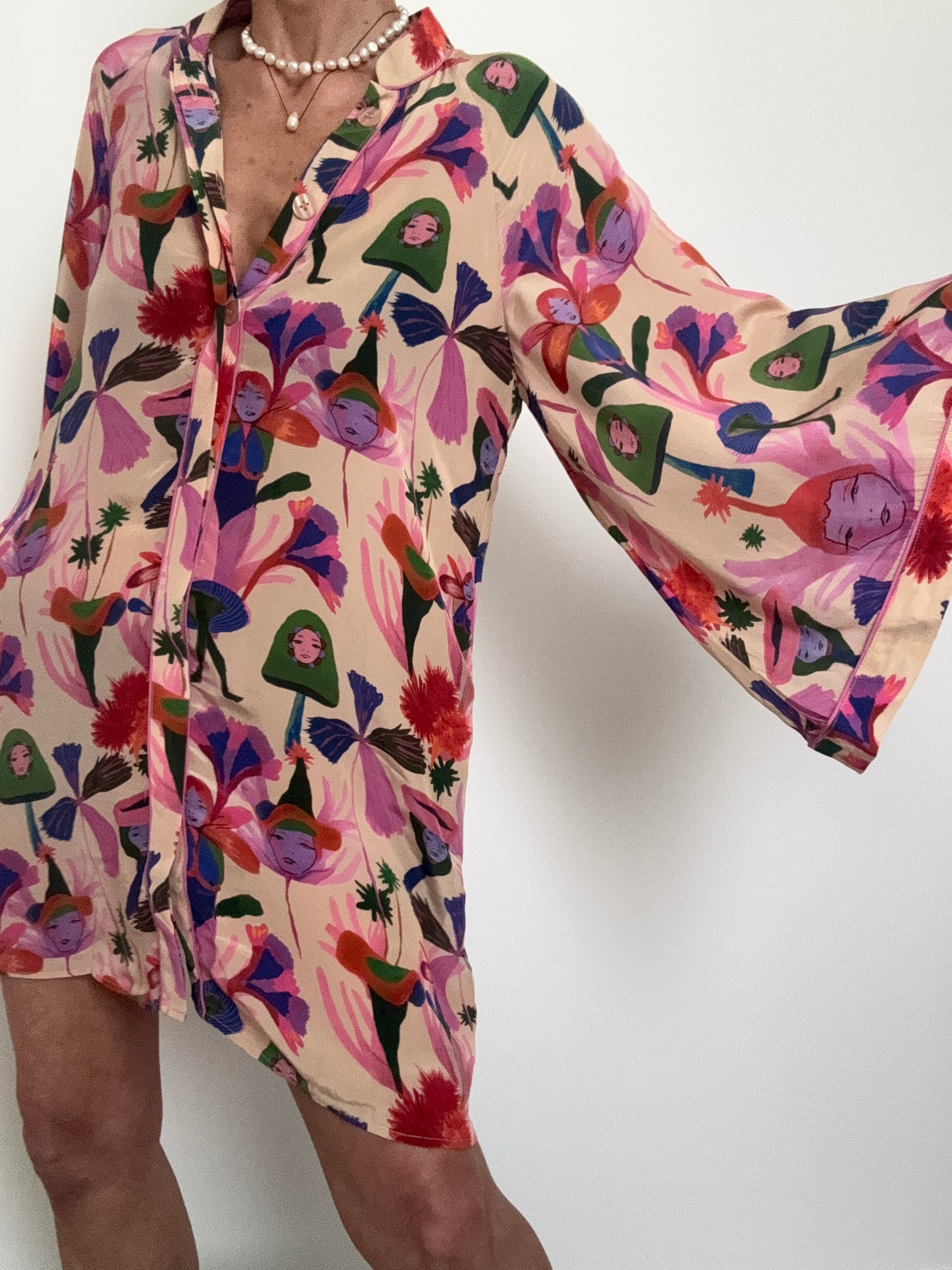 Farm Rio Dresses Farm Rio Floral Print Mini Dress Tunic