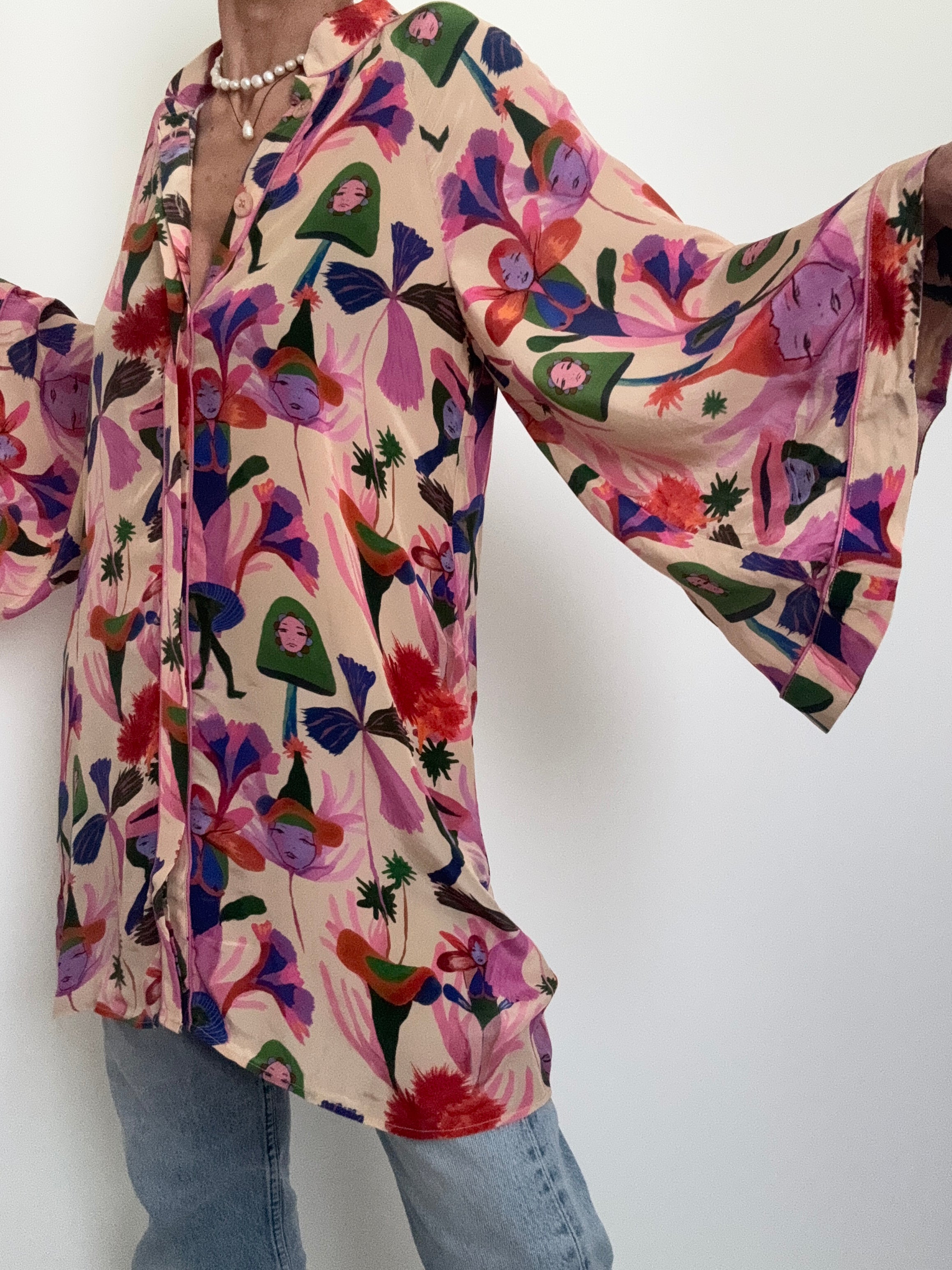 Farm Rio Dresses Farm Rio Floral Print Mini Dress Tunic