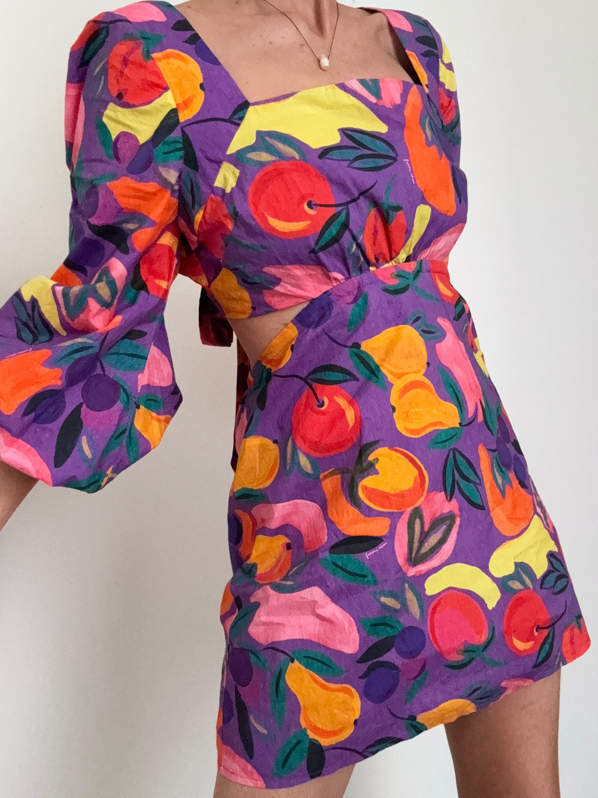 Farm Rio Dresses Farm Rio Long Sleeve Poplin Mini Dress