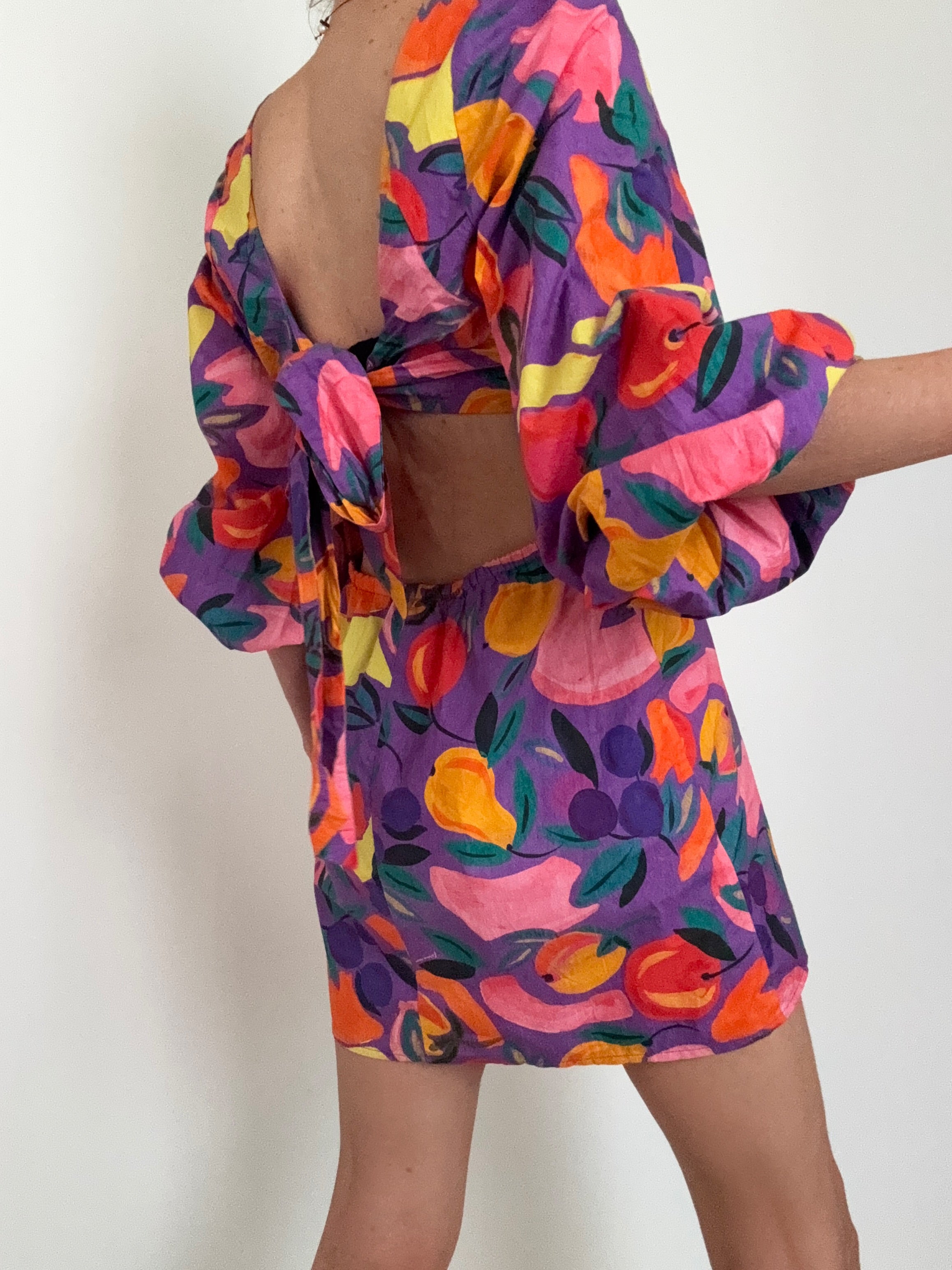 Farm Rio Dresses Farm Rio Long Sleeve Poplin Mini Dress