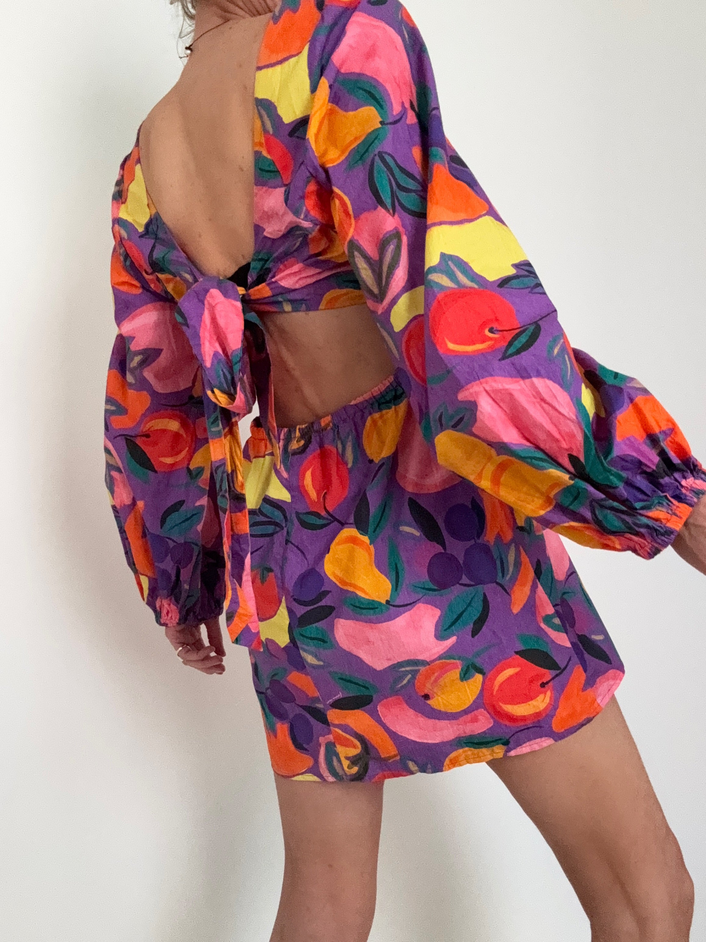 Farm Rio Dresses Farm Rio Long Sleeve Poplin Mini Dress