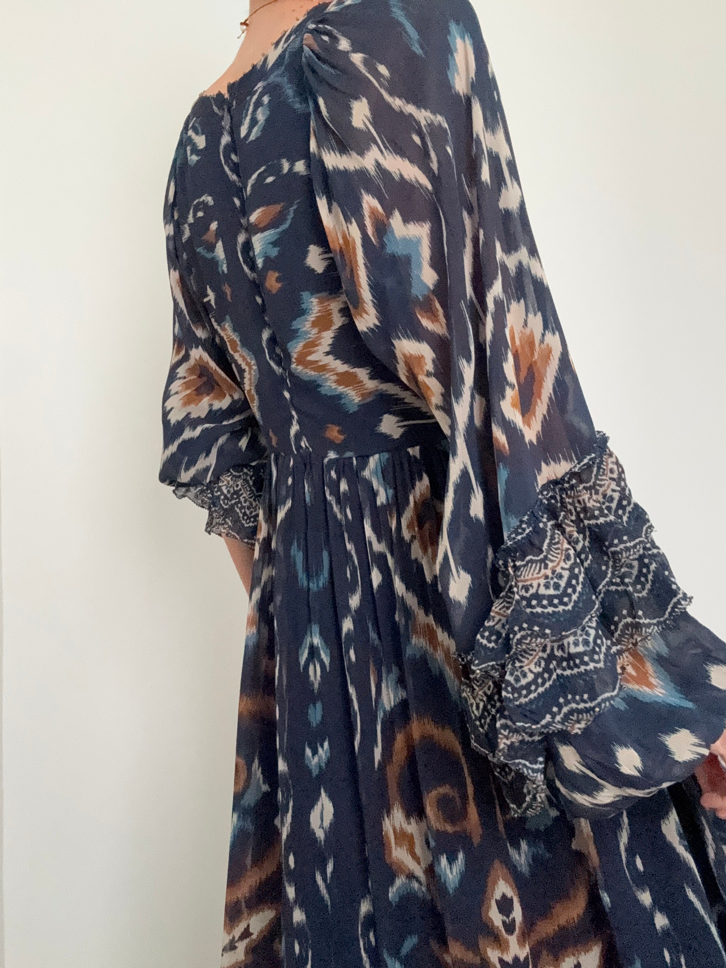 Farm Rio Dresses Small Pineapple Ikat Maxi Dress