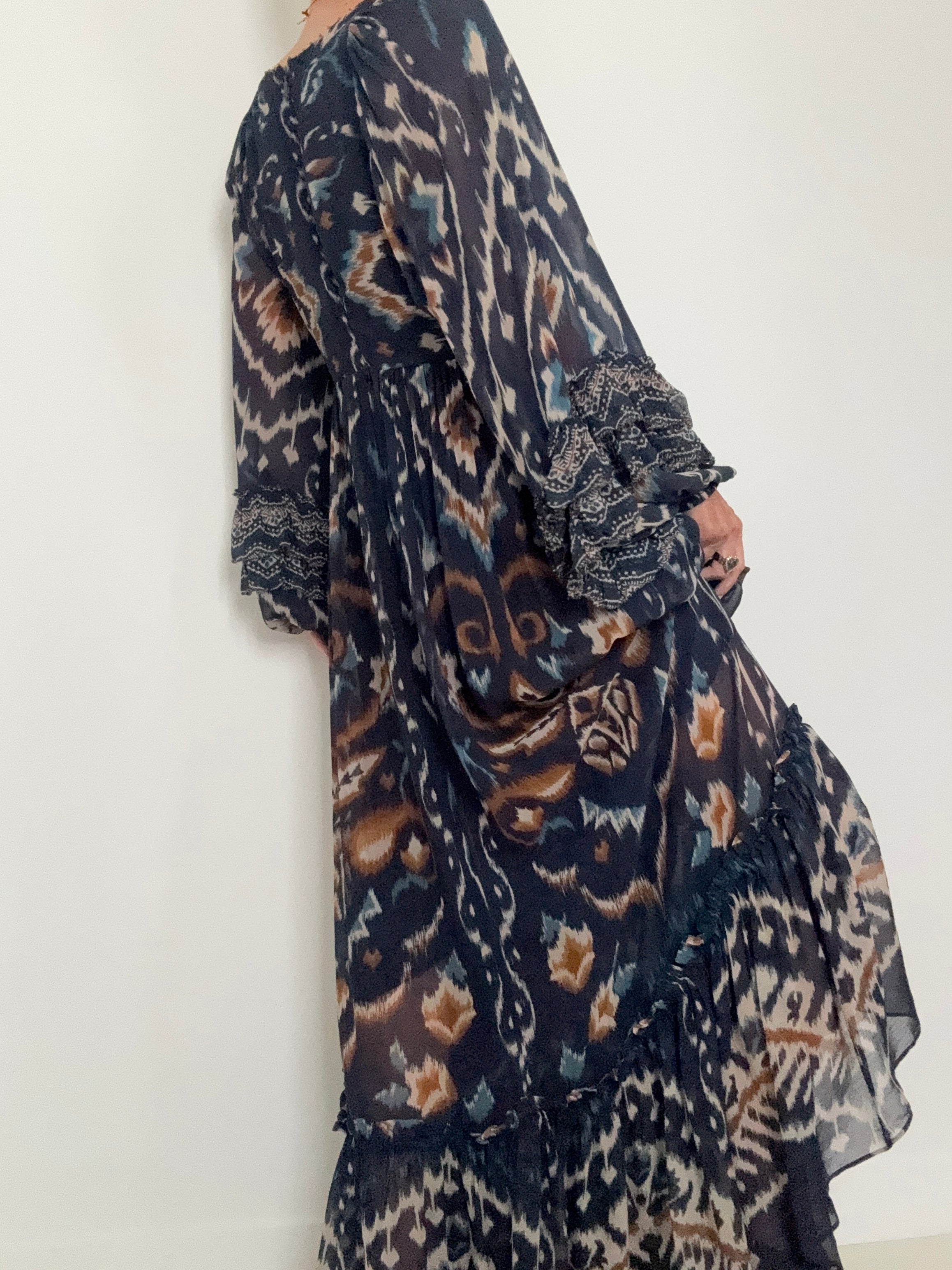 Farm Rio Dresses Small Pineapple Ikat Maxi Dress