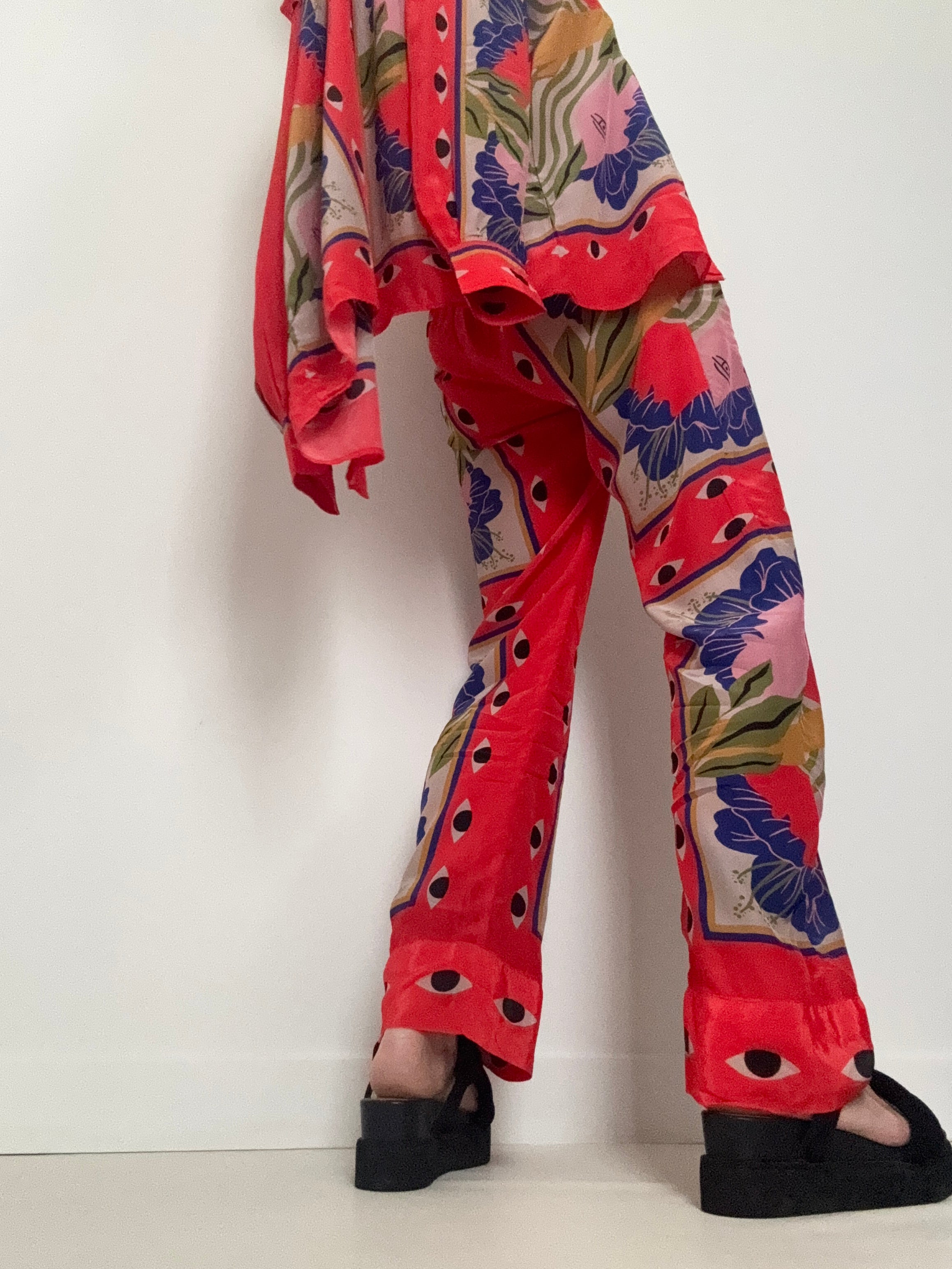 Farm Rio Pants Sand Surreal Scarf Pajama Pants