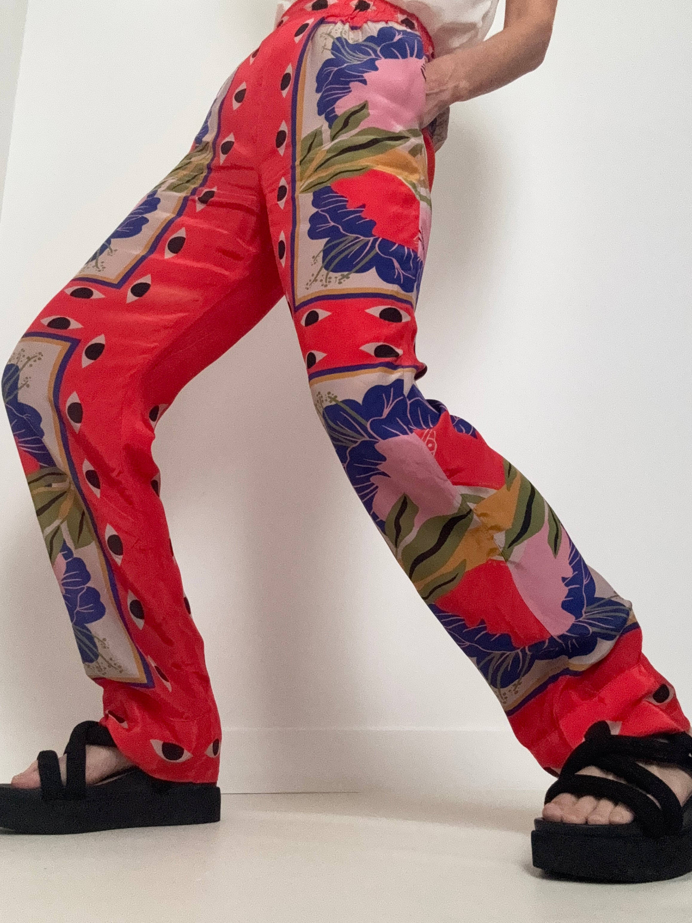 Farm Rio Pants Sand Surreal Scarf Pajama Pants