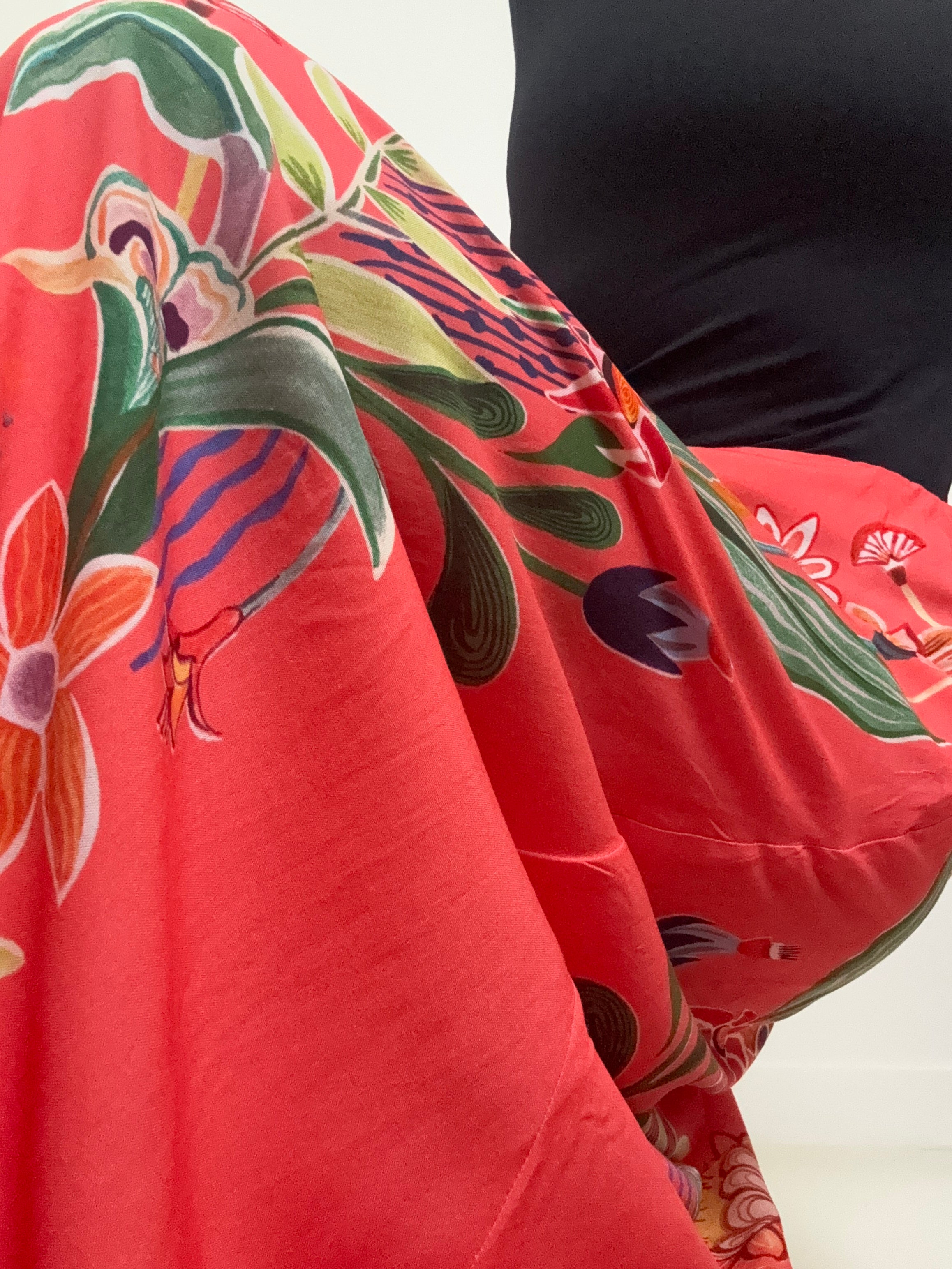 Anzber Tropical Print Skirt Tangerine | Skirts