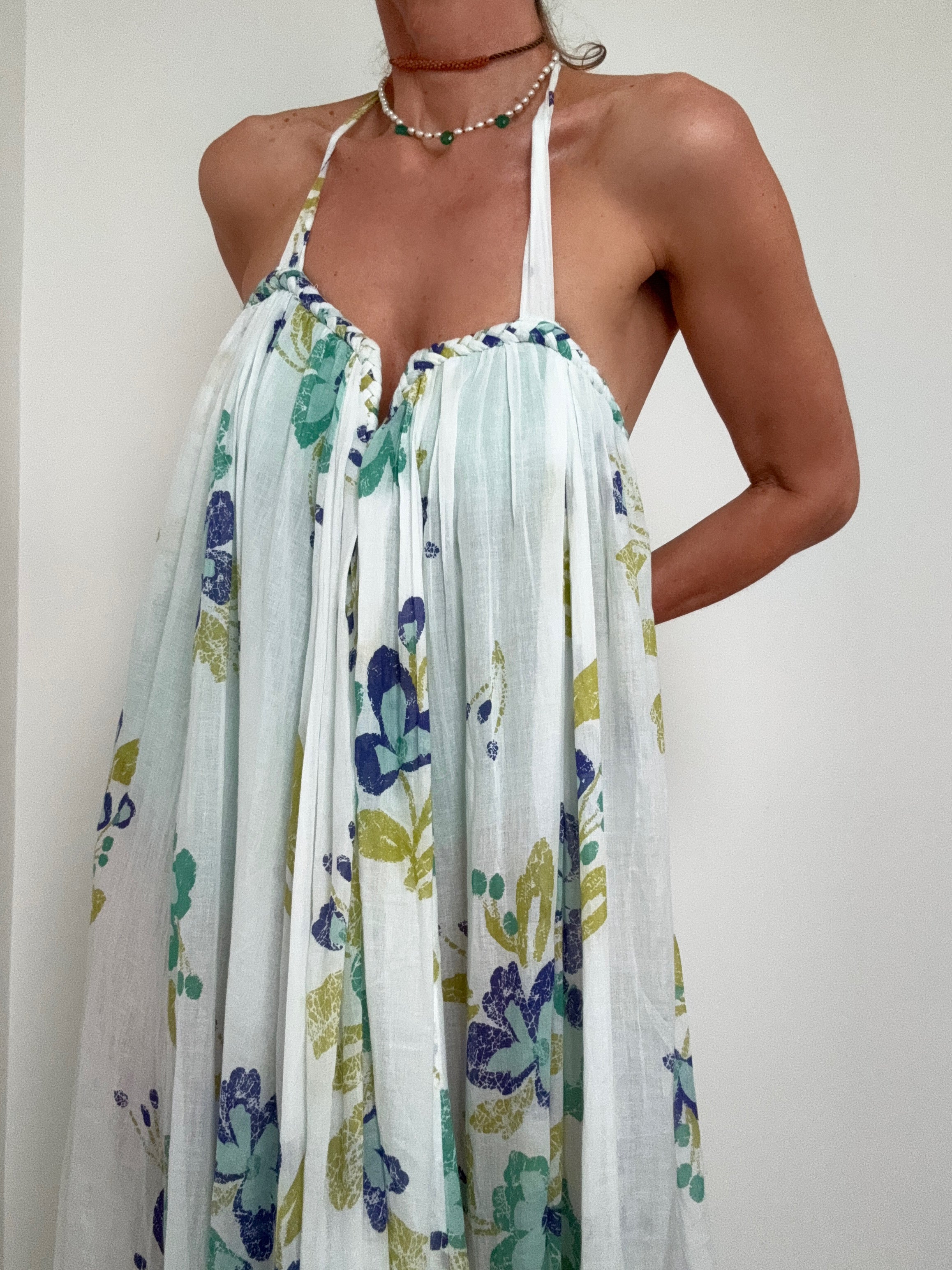 Cotton Voile Floral Dress Mint | Dresses