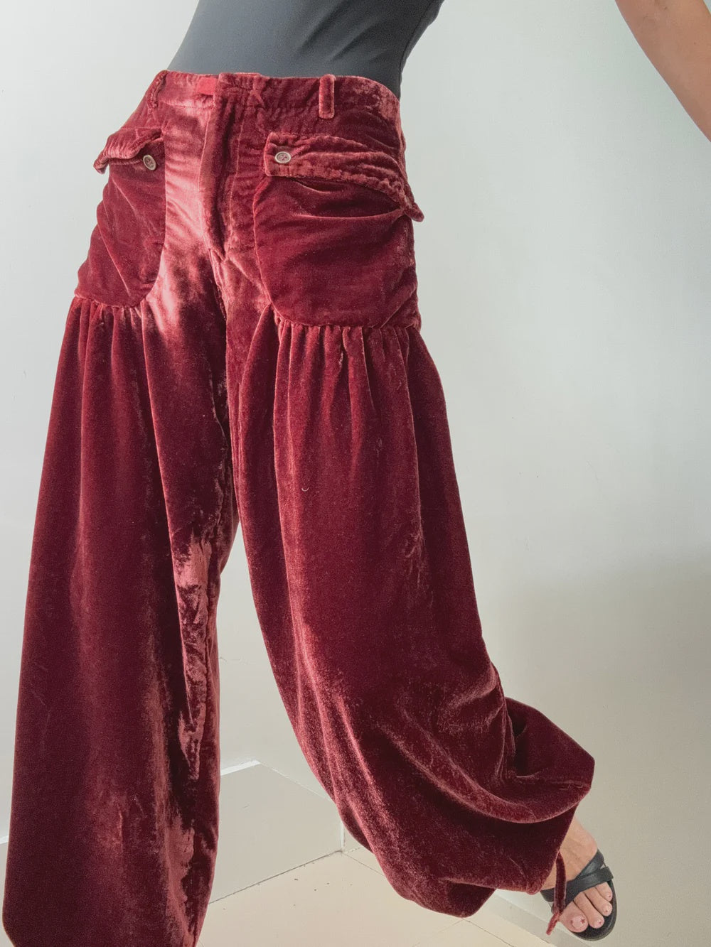 Free People Pants Free People Lotus Velvet Pants Garnet