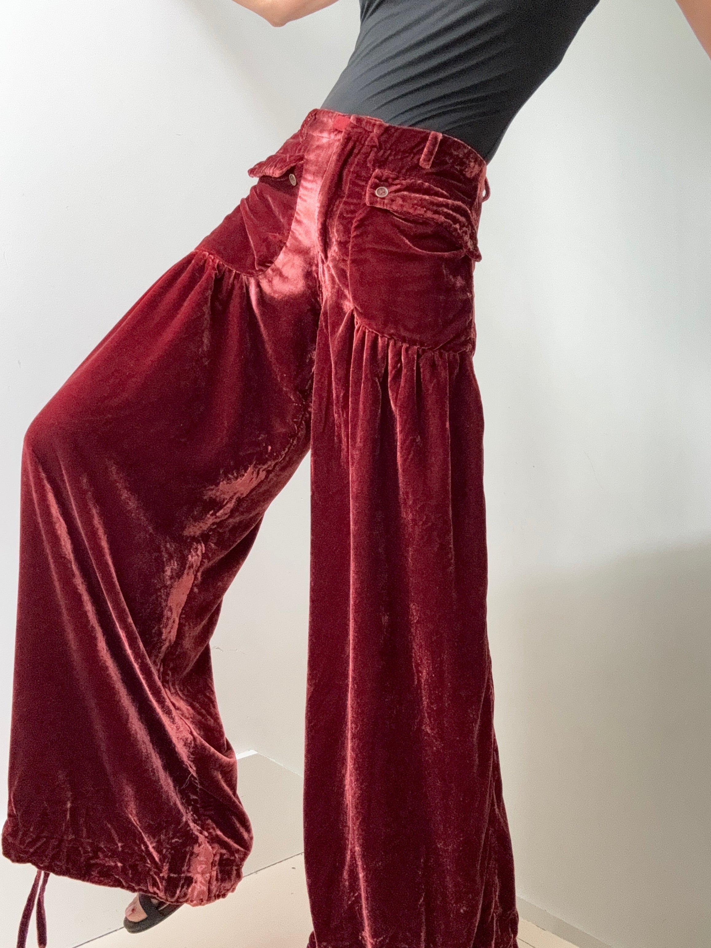 Free People Pants Free People Lotus Velvet Pants Garnet