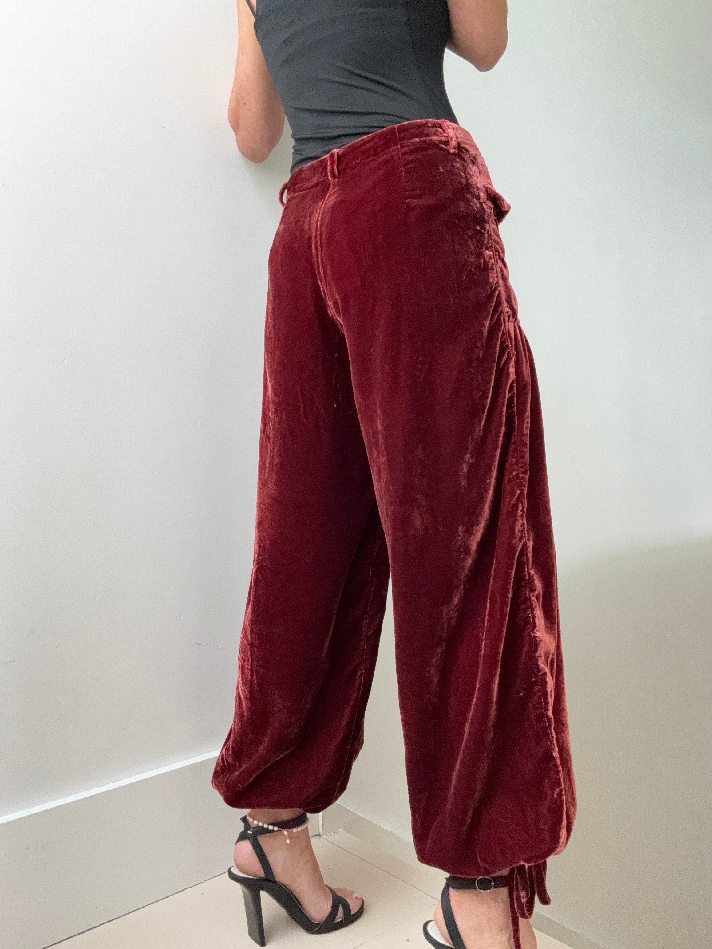 Free People Pants Free People Lotus Velvet Pants Garnet