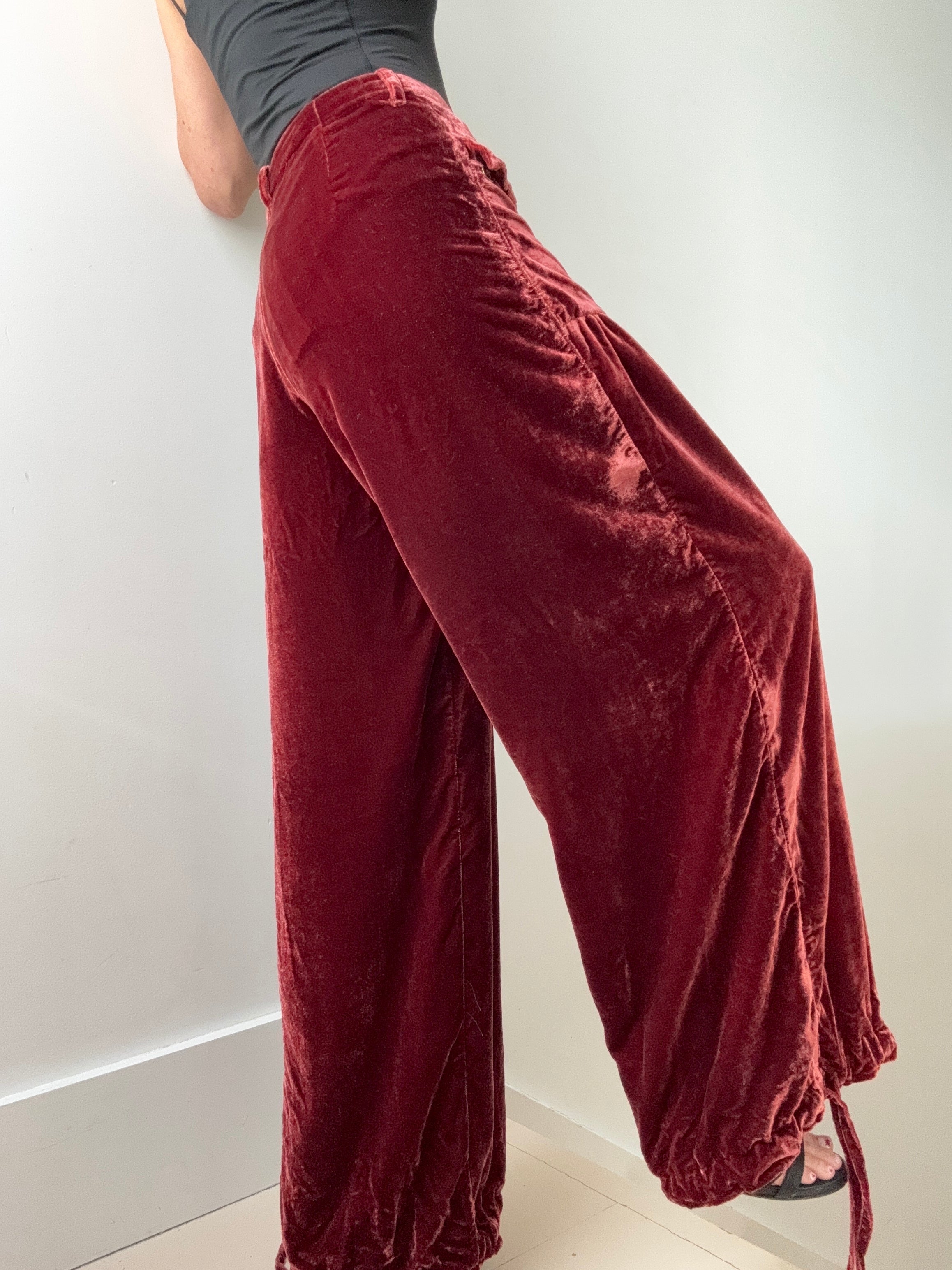 Free People Pants Free People Lotus Velvet Pants Garnet